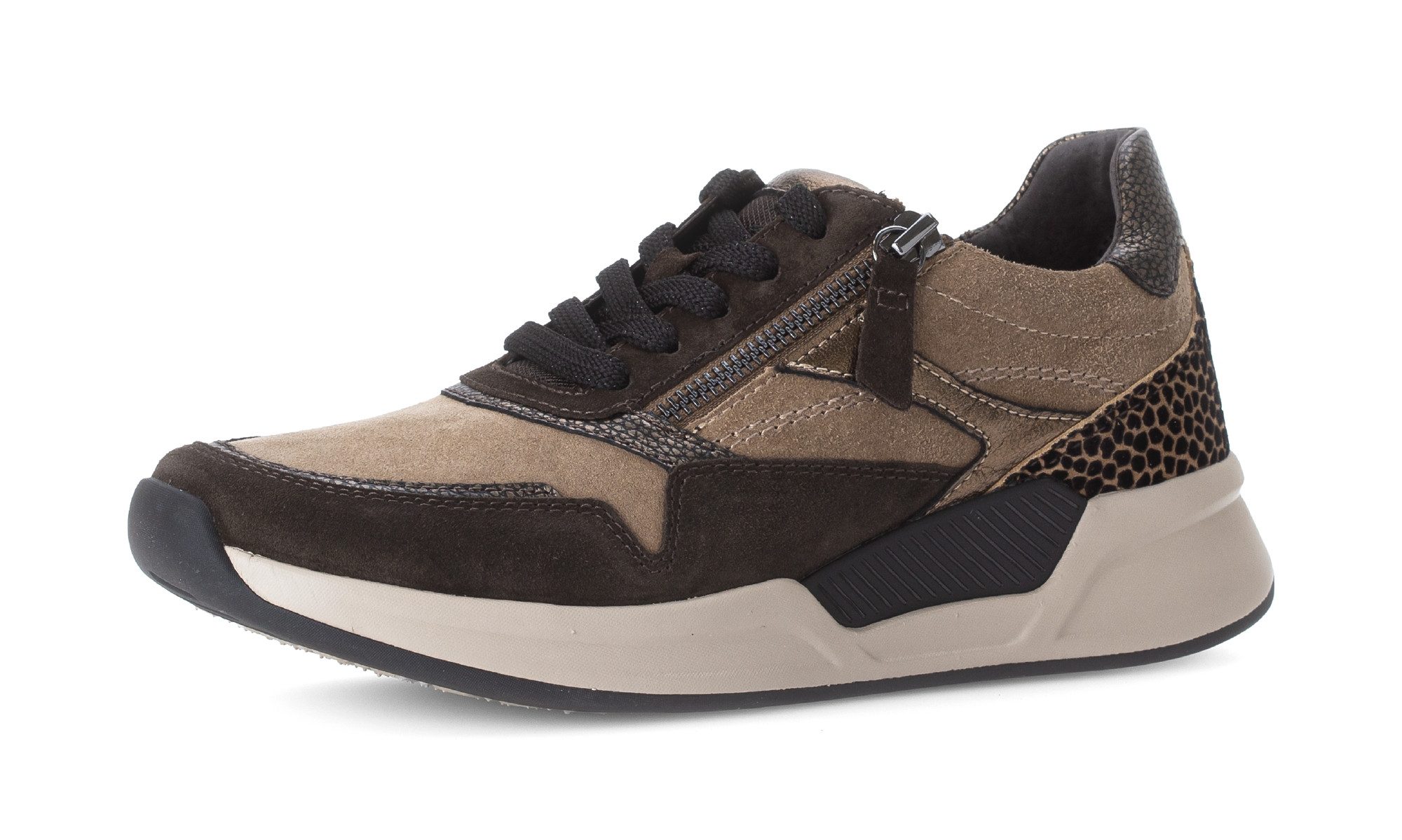 Gabor Rollingsoft Keilsneaker, Schnürschuh, Halbschuh, Freizeitschuh mit seitlichem Reißverschluss