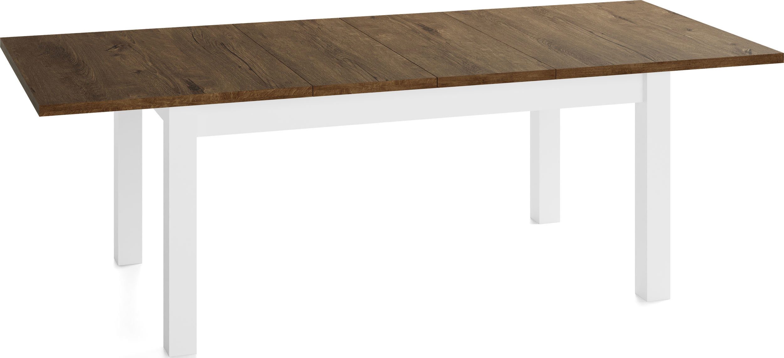 WFL GROUP Esstisch Lindberg ausziehbar verlängerbar rechteckig mit weißen Holzbeinen (MADE IN EU, XXL Groß– 120/140/150/160/200 cm ausziehbar auf 160/180/190/24 – Bild 4 von 5