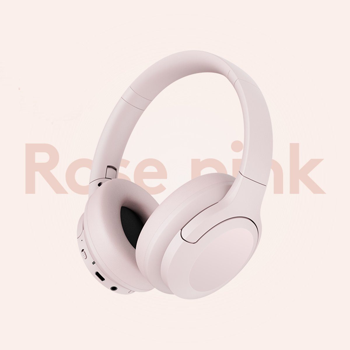 80 Over-Ear-Kopfhörer Stereo Over-Ear-Kopfhörer aktivem Rosa (Wireless mit Kopfhörer,für Spielzeit Noise Stunden Faltbare autolock HiFi Handy/PC/Zuhause) Headset Bluetooth
