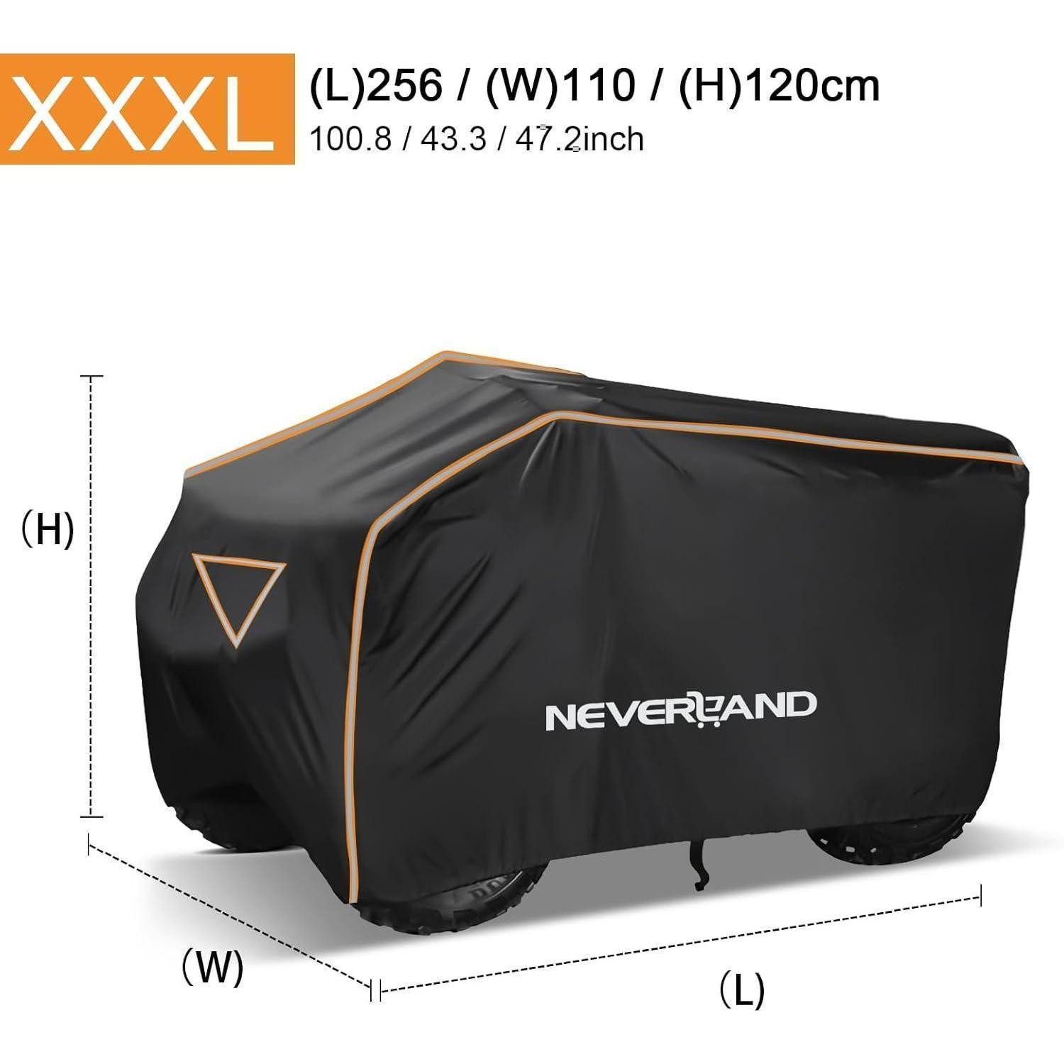 LuxusKollektion Schutzplane Abdeckplane Quad ATV Abdeckung 420D orange schwarz XXXL 256 110 120cm