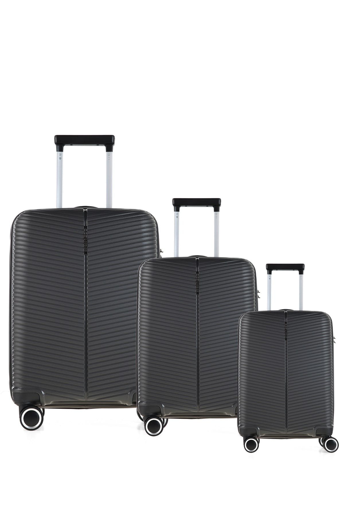 Koffer) (3 Koffer teilig, Handgepäck + CCS großen mittleren - Rot + Kofferset,