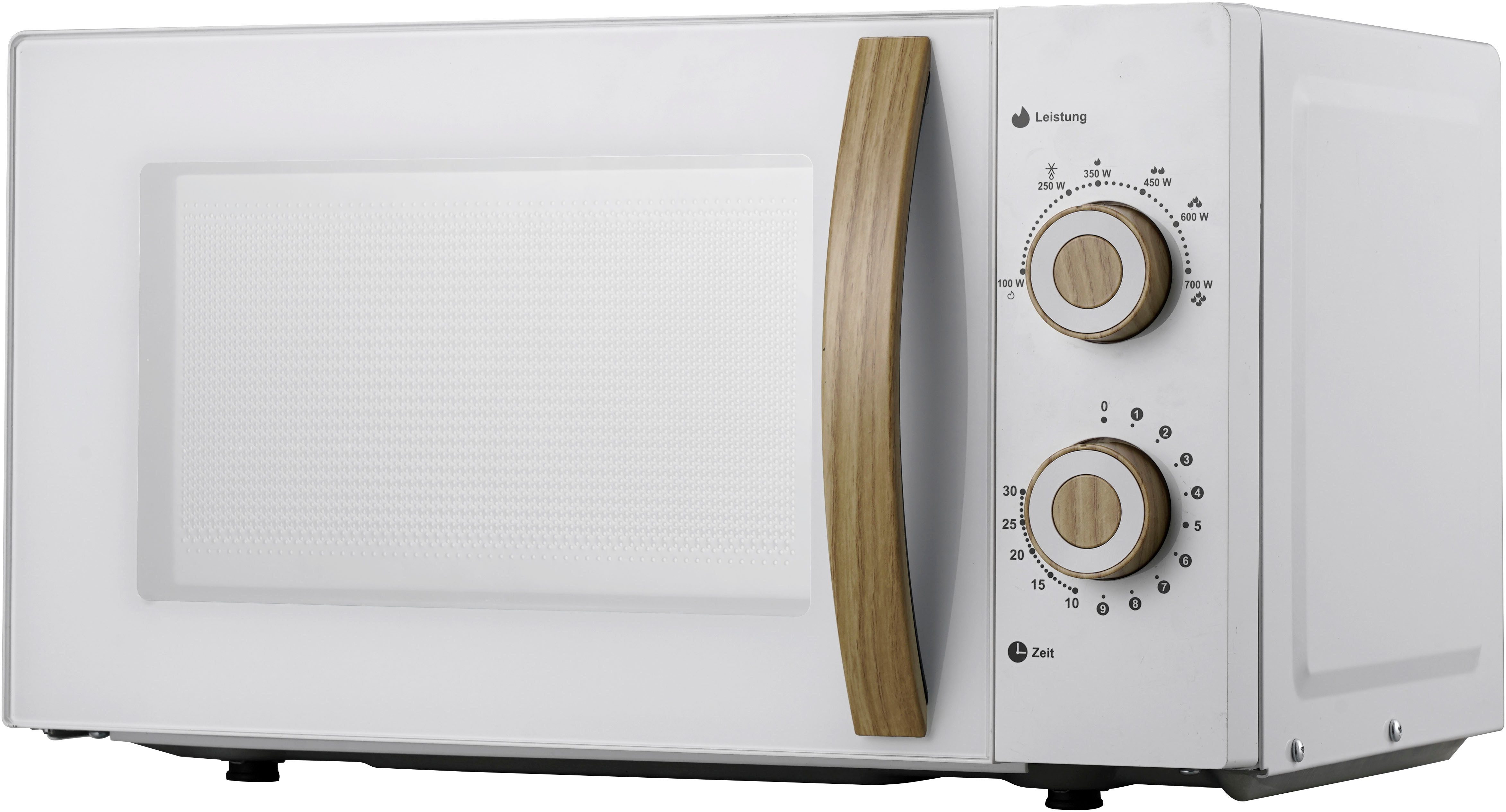 Hanseatic Mikrowelle SMH207WSH-P, weiß, Mikrowelle, 20 l, Auftaufunktion, 6 Leistungsstufen