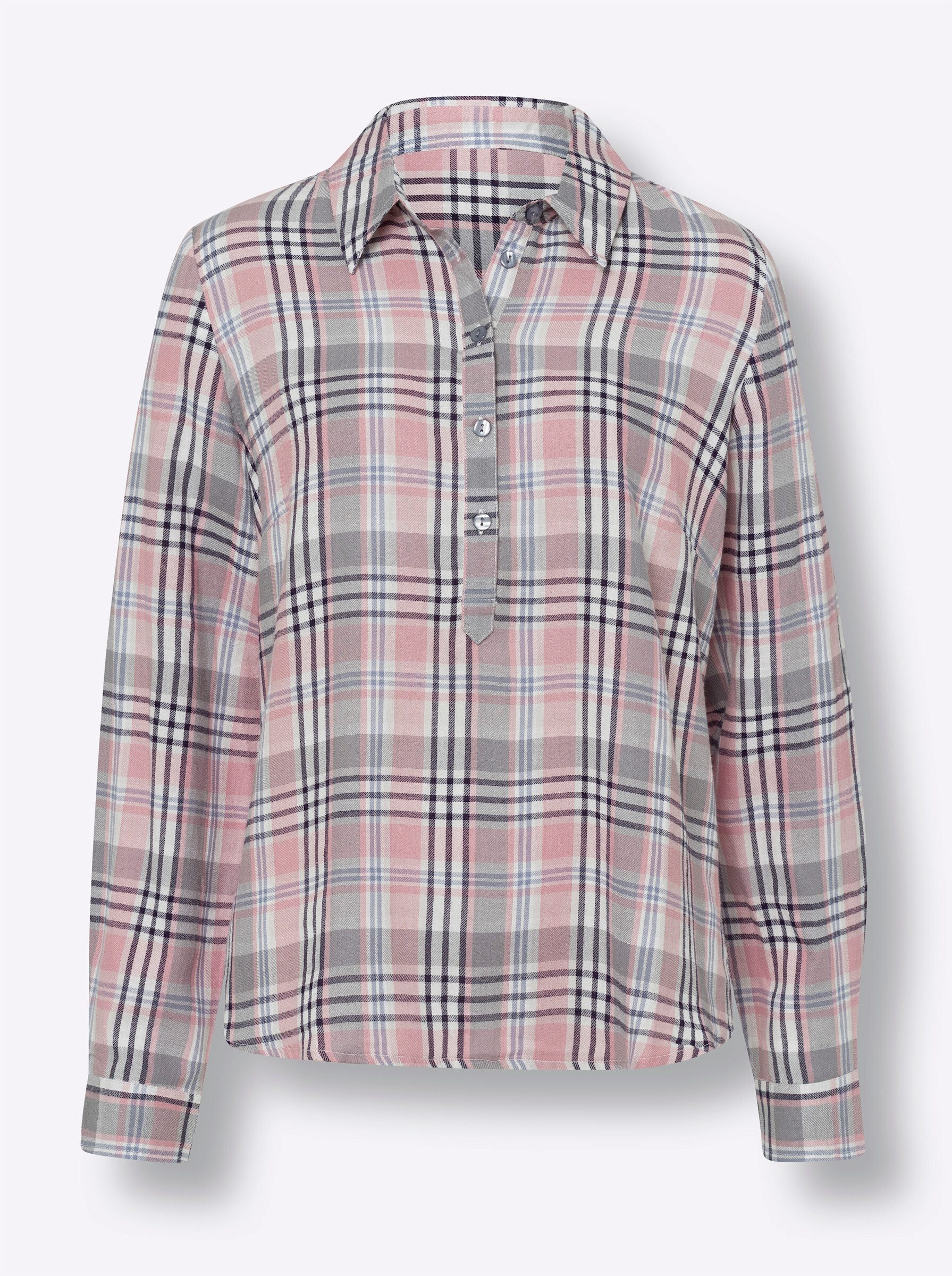 Klassische Bluse Karo-Bluse Langarm