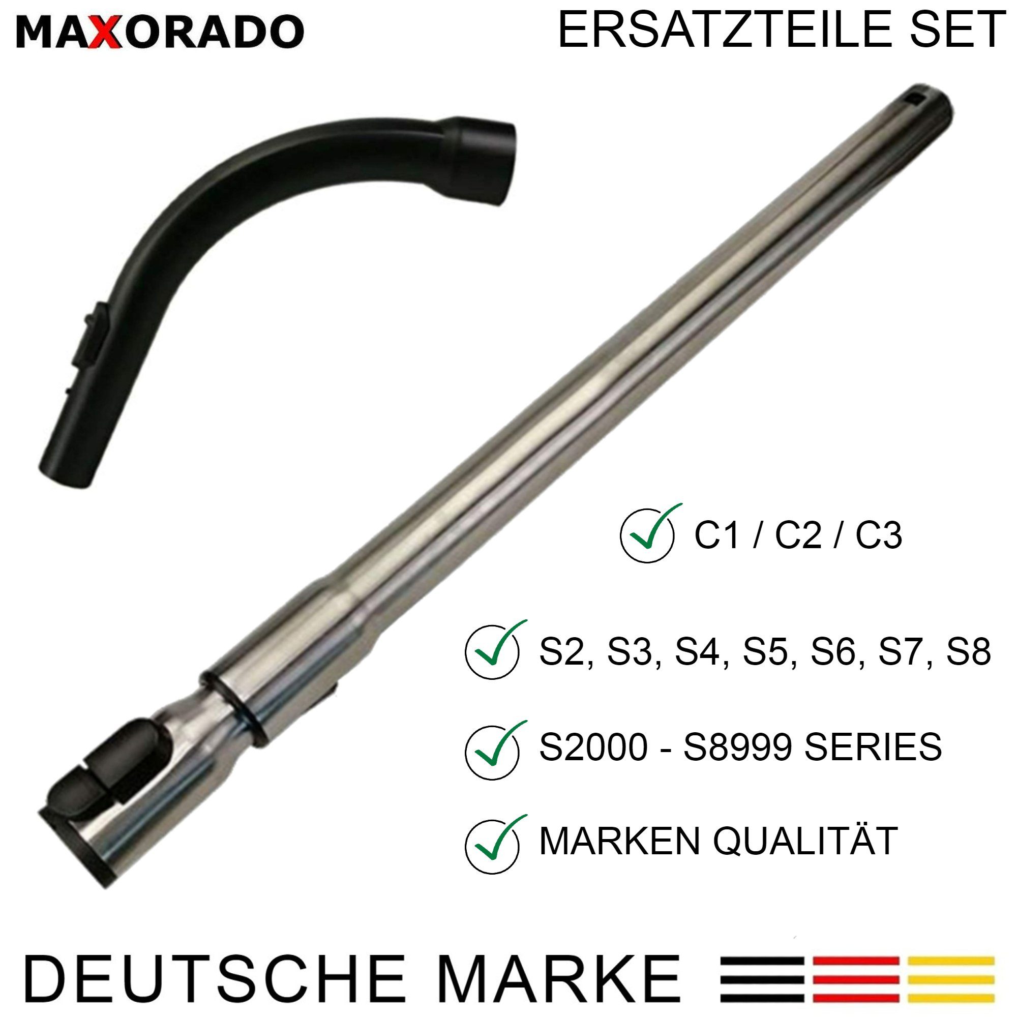 Maxorado Staubsaugerrohr Rohr Griff für Miele S8340 S8330 8370 Compact C1 C2 Complete C3, Zubehör für Miele S8, Miele S6, Miele S2, Miele S4, Miele S8340, Miele C1, Miele C2, Miele C3, 10275580 9265991 9265990 5658811 5658812 5658813 Zubehör
