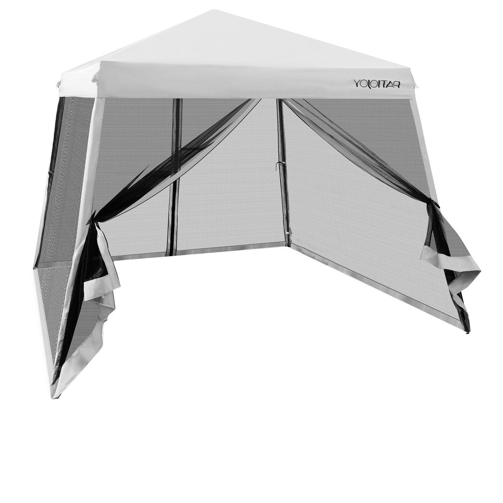 KOMFOTTEU Pavillon 3x3m Pop Up Gartenpavillon, aus Oxford mit Metallrahmen, höhenverstellbar