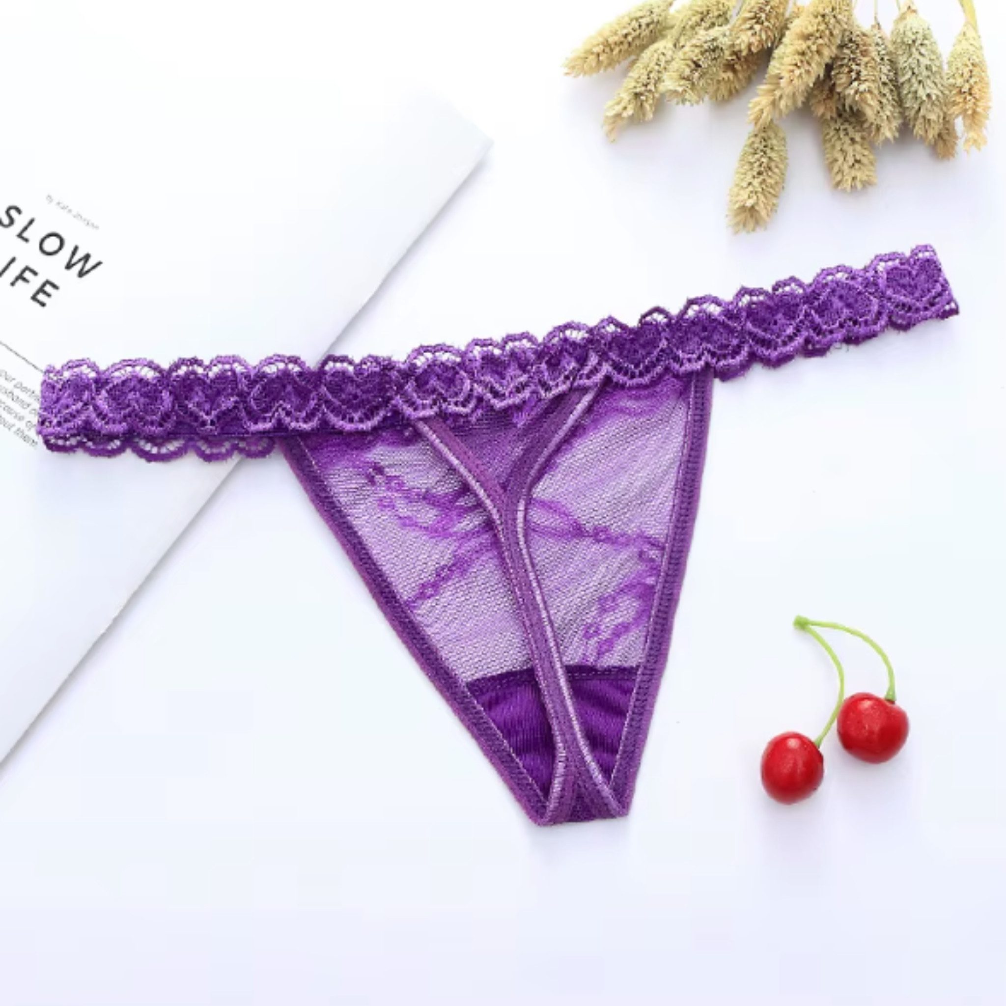 NEXORA Stringtanga Tanga, String, Damenunterwäsche, Spitzenstring, Dessous Onesize mit elastischem Bund, passt sich Ihrem Körper optimal an