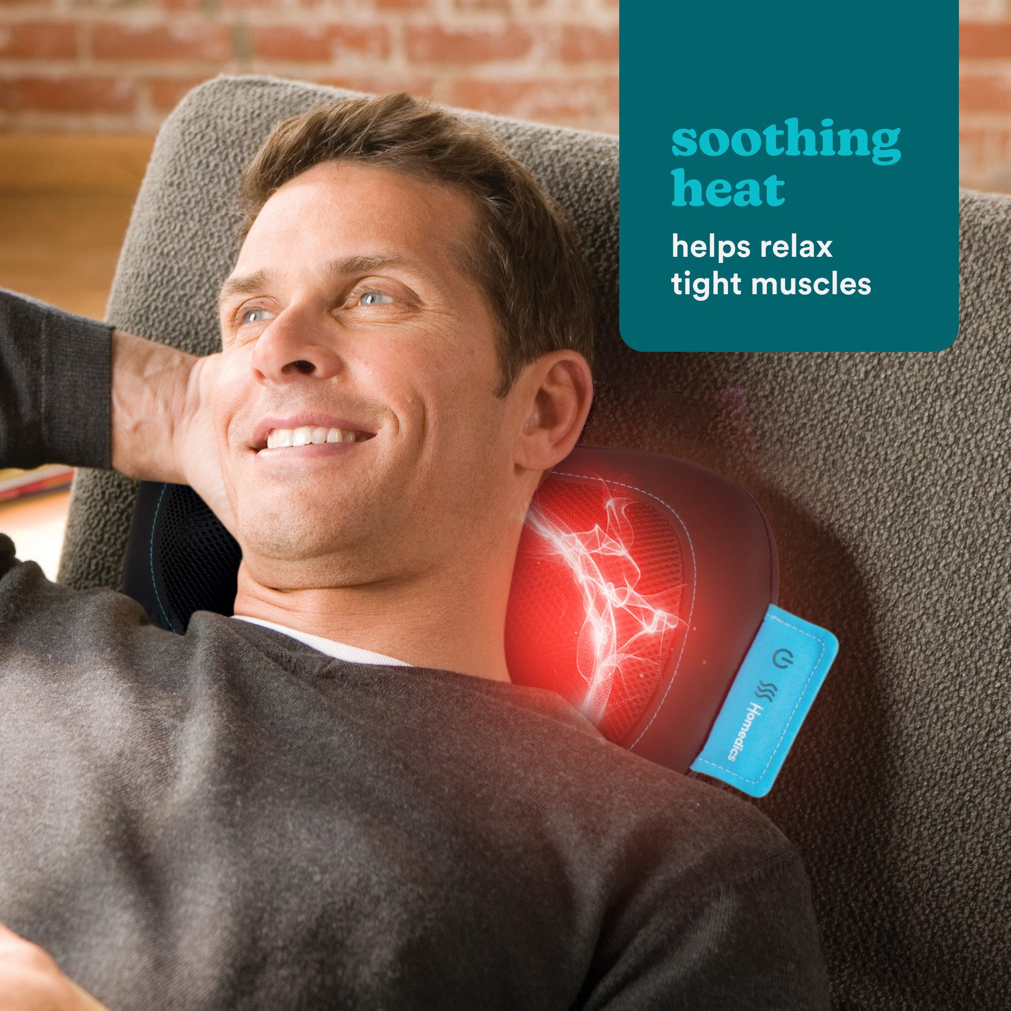 HOMEDICS Shiatsu-Massagekissen SP-50H Portable Shiatsu Pillow Massagekissen Nackenmassage, kabellos, Rotation im und gegen Uhrzeigersinn, bis zu 1 Std. Laufzeit