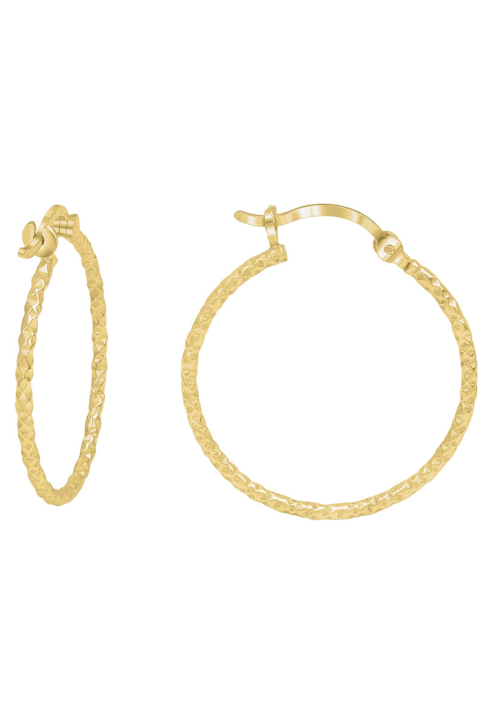 Paar Creolen Schmuck Geschenk Silber 925 Ohrschmuck diamantiert