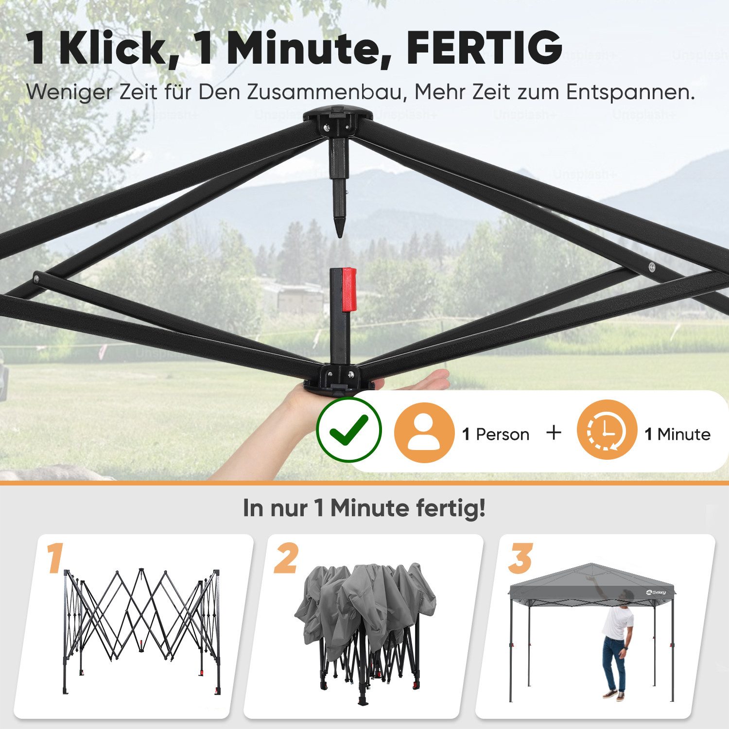 Sekey Faltpavillon 3x3 m Gartenpavillon mit günstig online kaufen