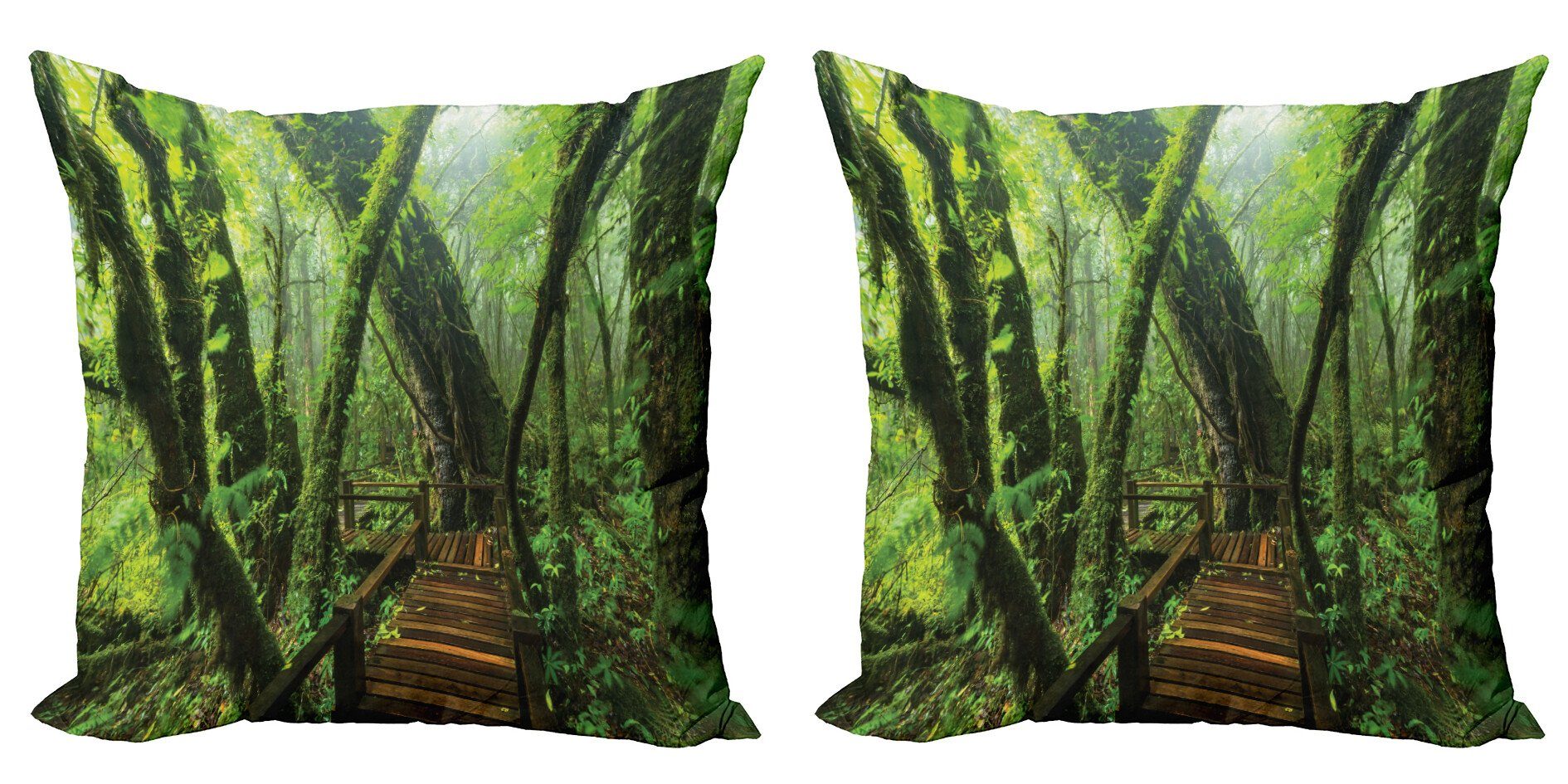 Wald Accent Stück), Doppelseitiger Kissenbezüge zur Wildnis (2 Eingang Modern Digitaldruck, Abakuhaus