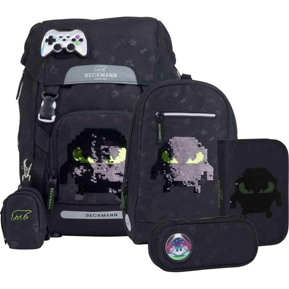 Beckmann Schulranzen Classic (6tlg., inkl. Sportrucksack, Federmäppchen, Schlamperrolle und Buttons)