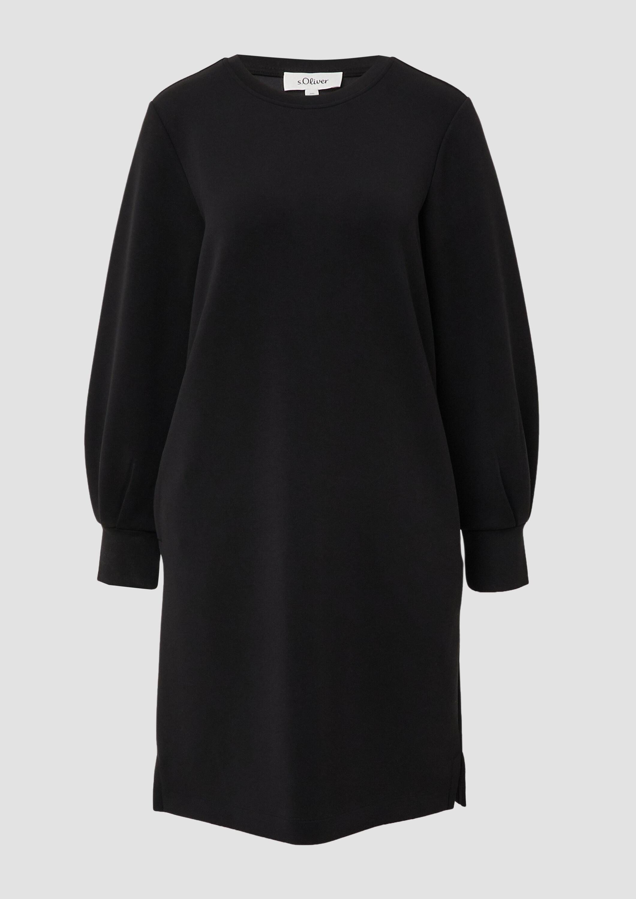 s.Oliver Midikleid Kleid Scuba-Kleid mit weitem Arm und Eingrifftaschen