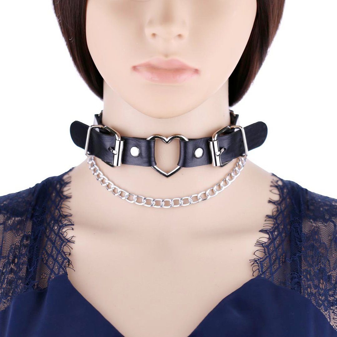 Sandritas Erotik-Halsband Halsband mit - schwarz Herz