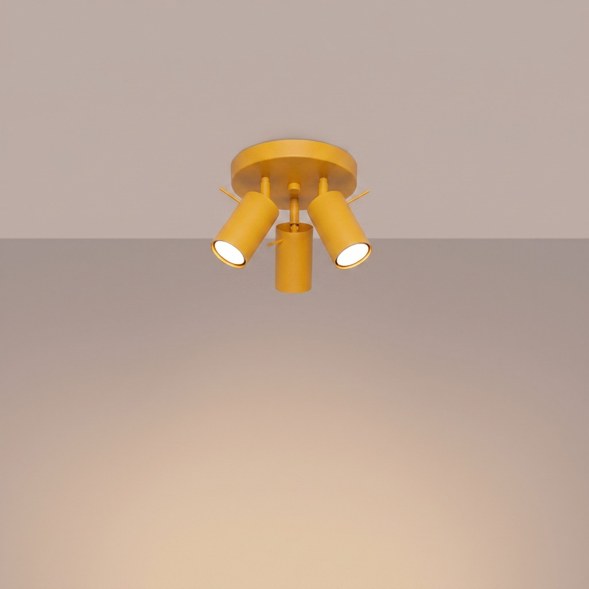 SOLLUX lighting Deckenleuchte Plafond RING 3P gelb, Nicht enthalten