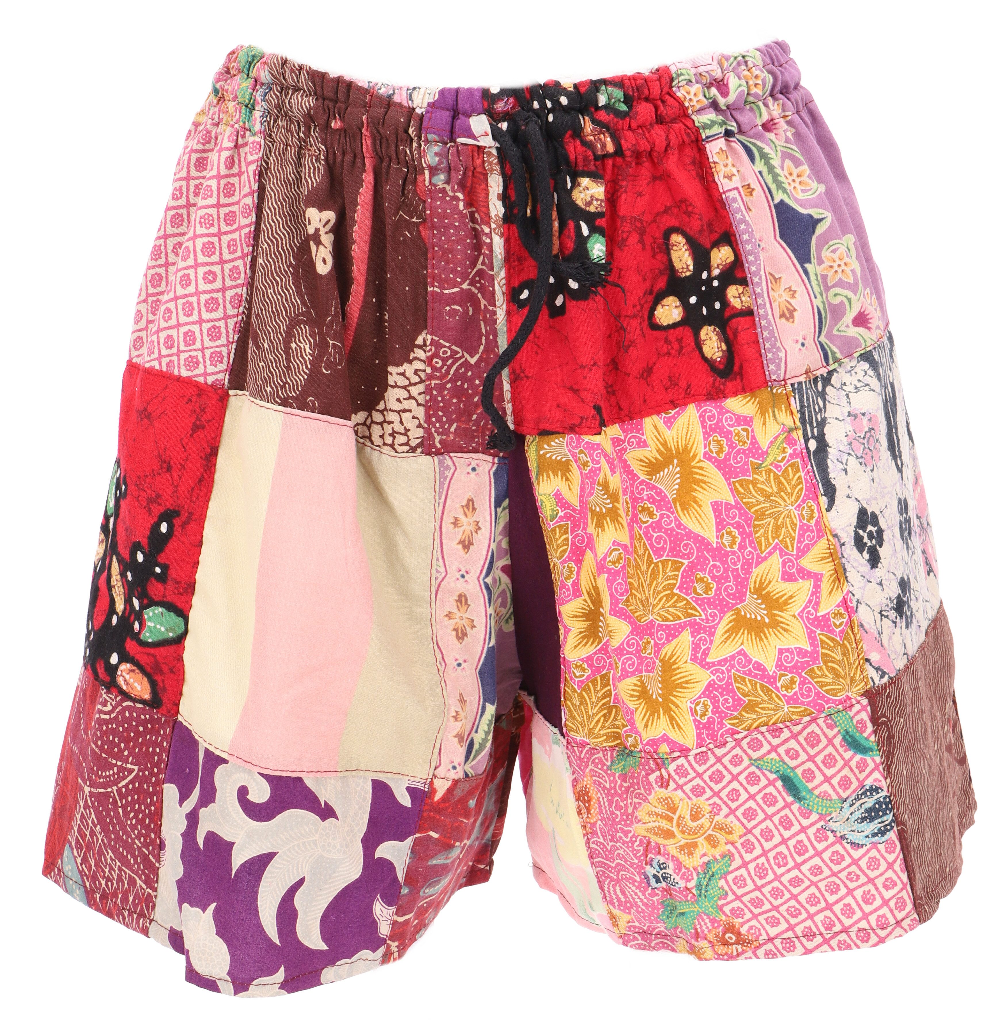 Guru-Shop Hose & Shorts Ethno Patchwork Yogashorts, upcycling.. alternative Bekleidung, Hippie, Ethno Style