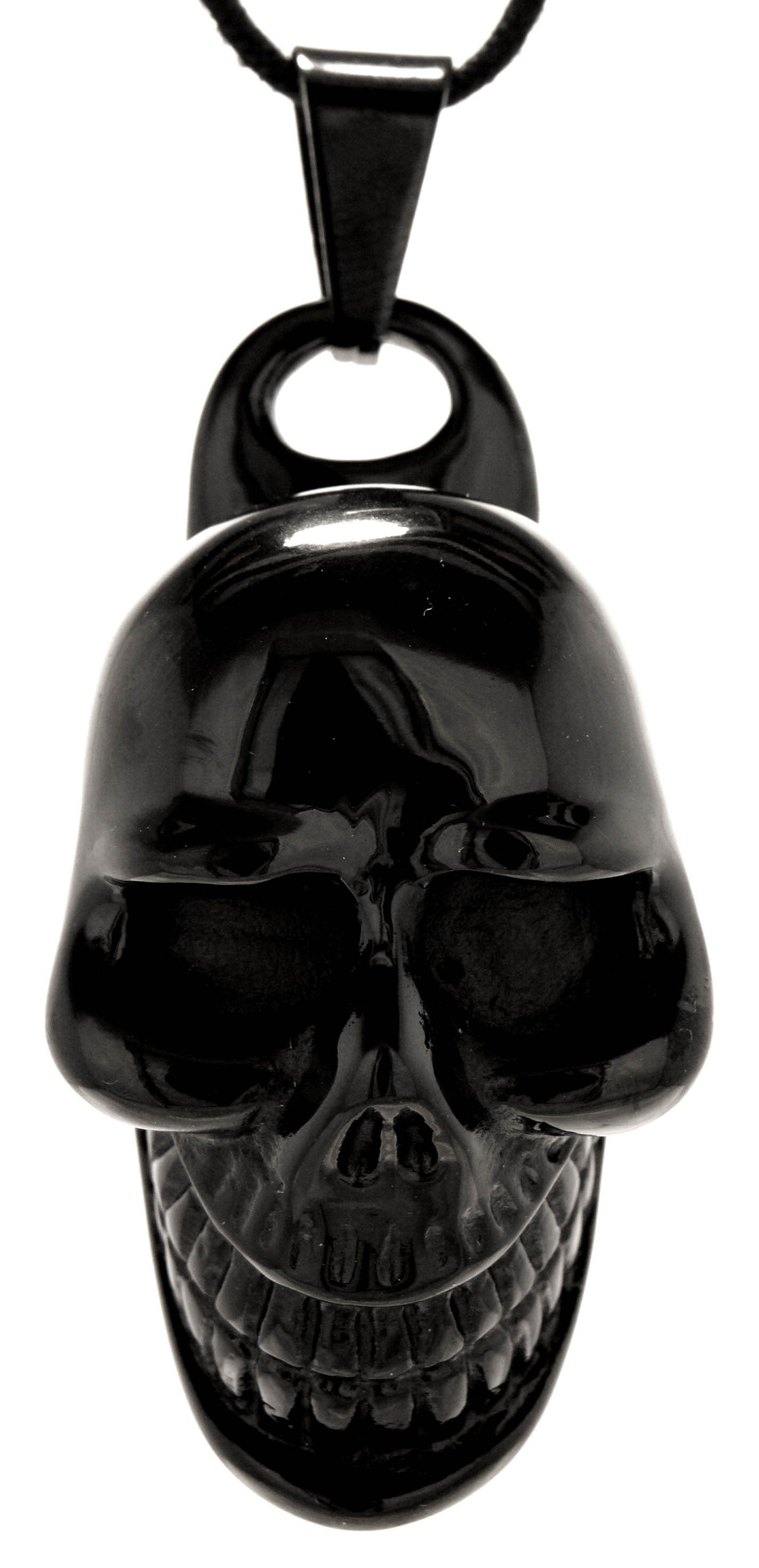 Kettenanhänger schwarzer Totenkopf Anhänger Edelstahl Skull Schädel