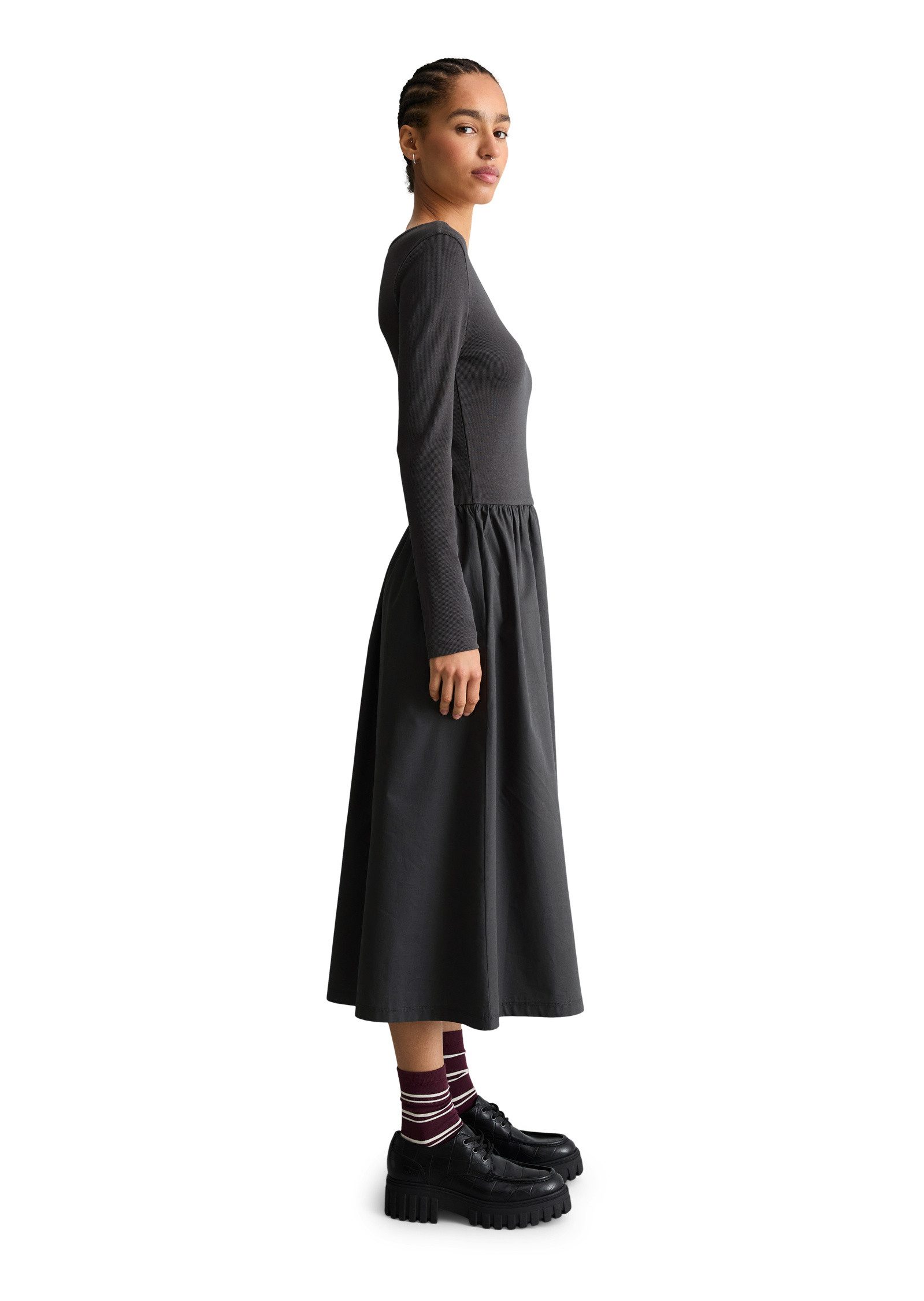 Marc O'Polo DENIM Jerseykleid mit Baumwoll-Popelinerock