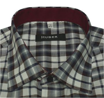 Huber Hemden Flanellhemd HU-0063 Hochwertiges Karo Hemd feiner Twill-Stoff Regular Fit