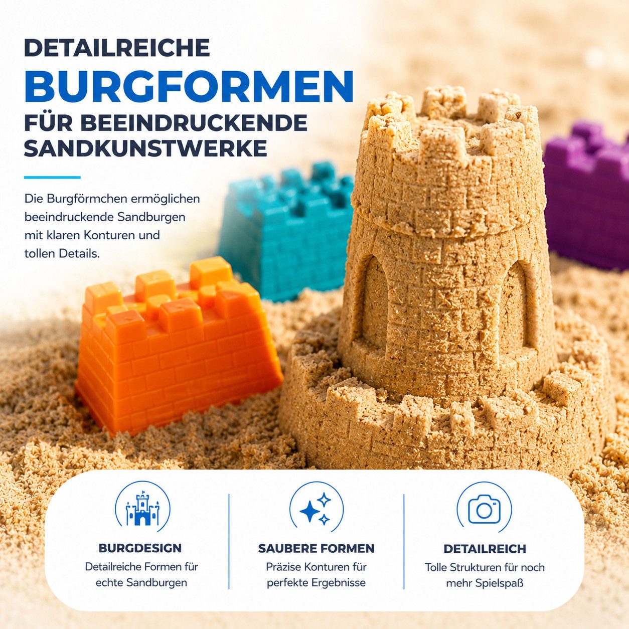TK Gruppe Sandform-Set Sandspielzeug-Set aus Kunststoff, 4-, 9- oder 11-teilig – Bild 3 von 5