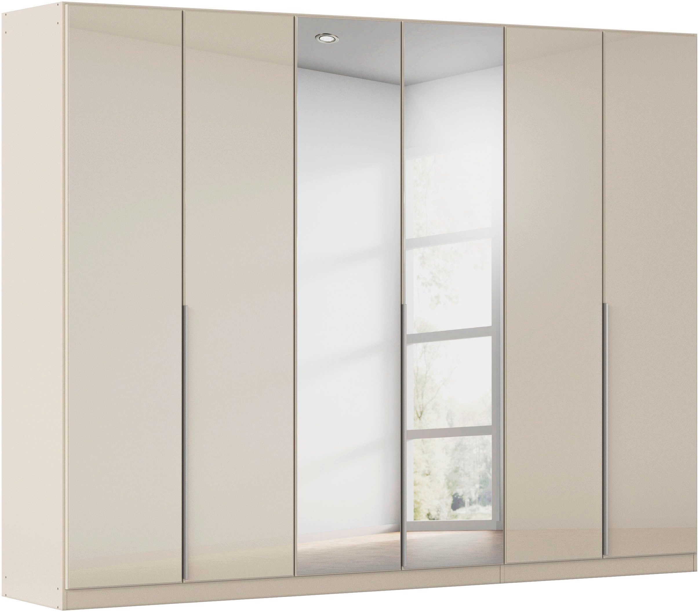OTTO home Drehtürenschrank Kleiderschrank Kleiderschränke Schrank Garderobe AGORDO mit Glasfront (in zwei Griff-Farben, Breiten 91-405 cm) durchdachte Innenausstattung, in 8 Breiten und 2 Höhen MADE IN GERMANY