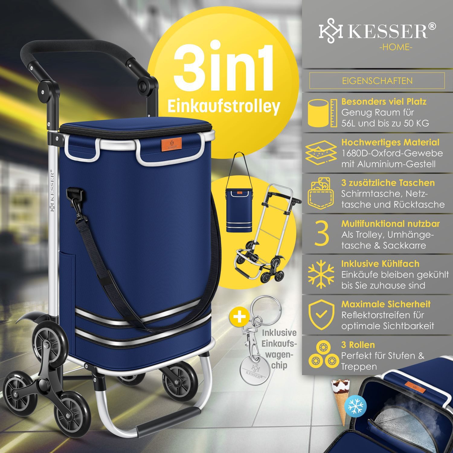 KESSER Einkaufstrolley, Einkaufstrolley mit Kühlfach ideal für Stufen belas günstig online kaufen