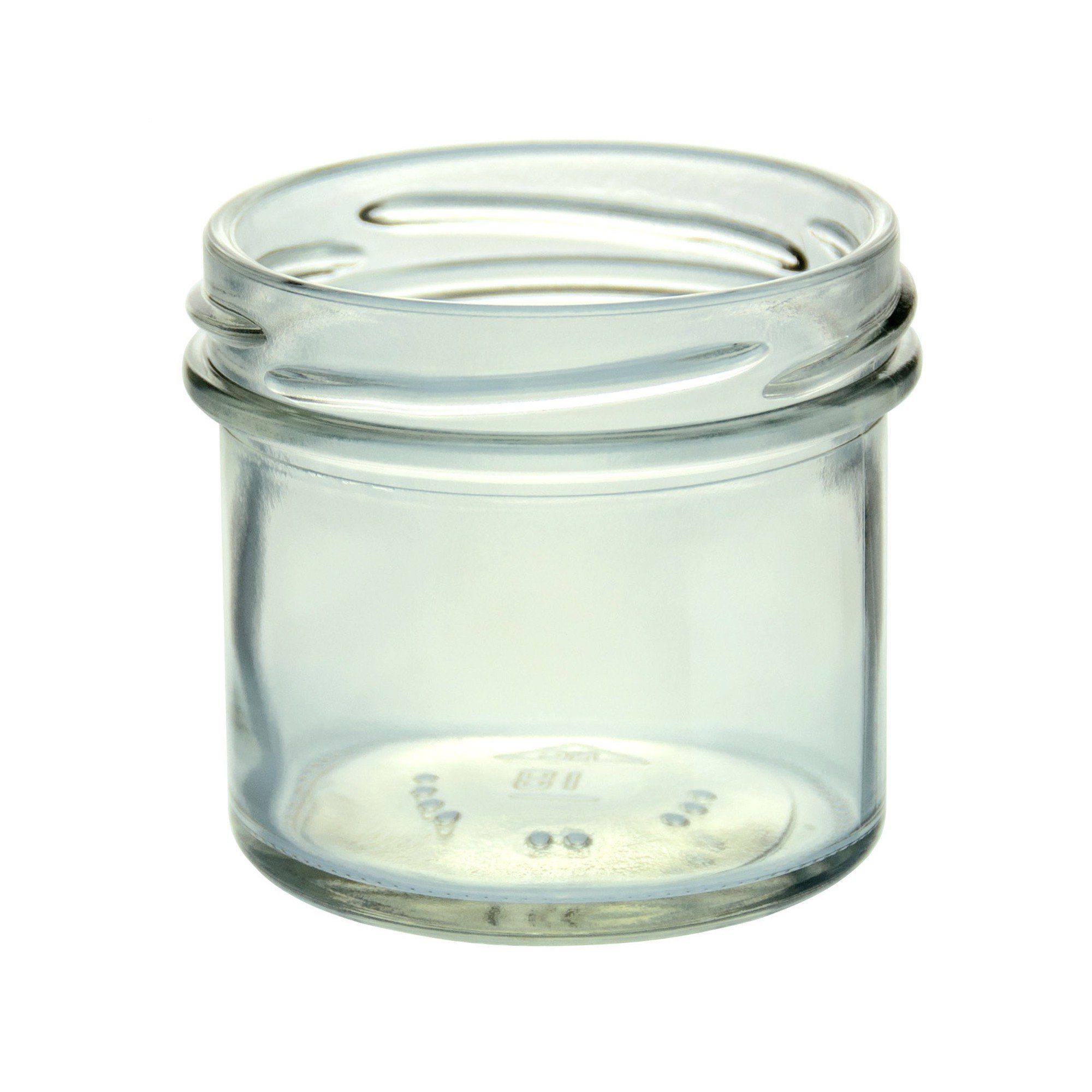 MamboCat Einmachglas 50er Set Sturzglas Glas 66 ml Deckel, Dekor Obst 125 To Marmeladenglas