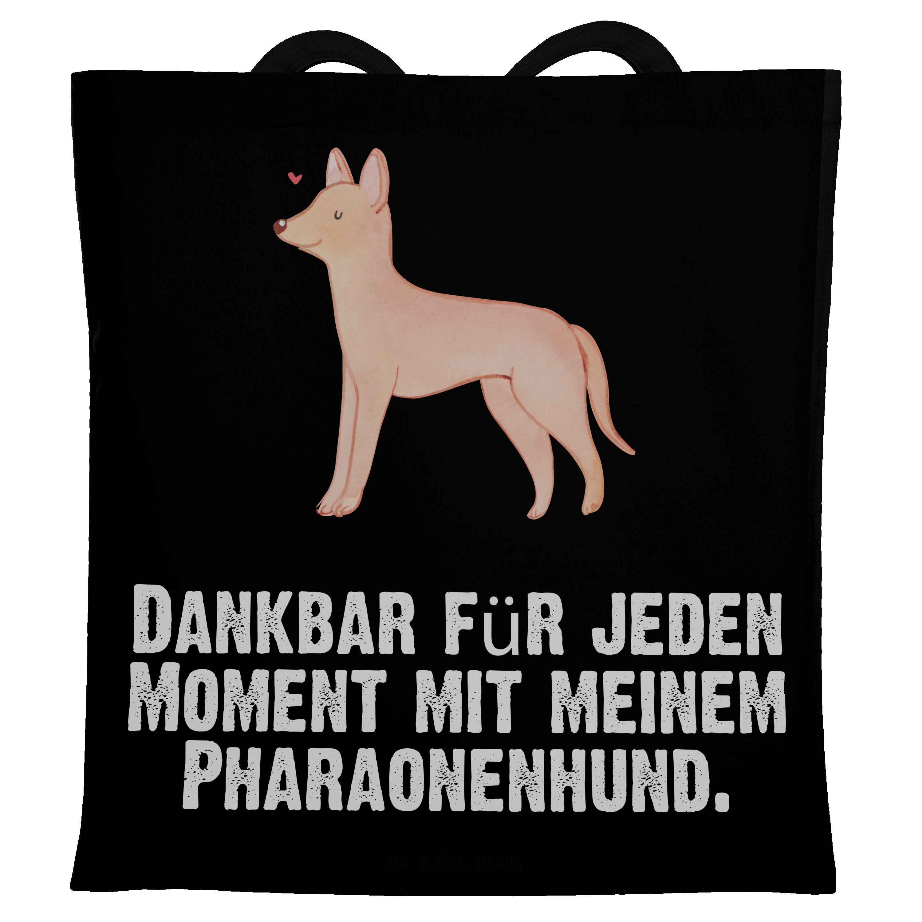 Mr. & Mrs. Panda Tragetasche Pharaonenhund Moment - Schwarz - Geschenk, Rassehund, Beuteltasche, S (1-tlg)