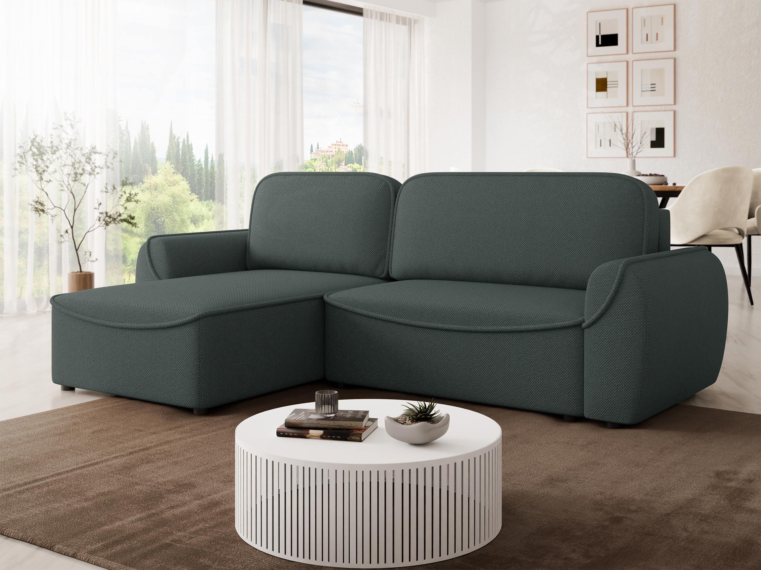 MIRJAN24 Ecksofa Loom, mit Schlaffunktion und Bettkasten, Ausziehmechanismus MOS, 261x175x88 cm