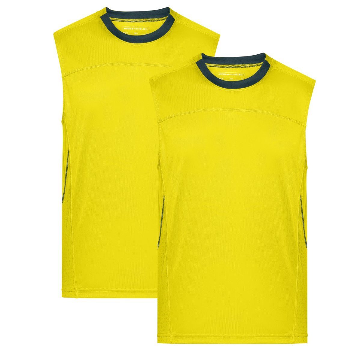 James & Nicholson Lauftop Doppelpack Sportliches Herren Lauf Top aus Funktionspolyester JN470 (Doppelpack, 2er-Pack) Feuchtigkeitsregulierendes Material