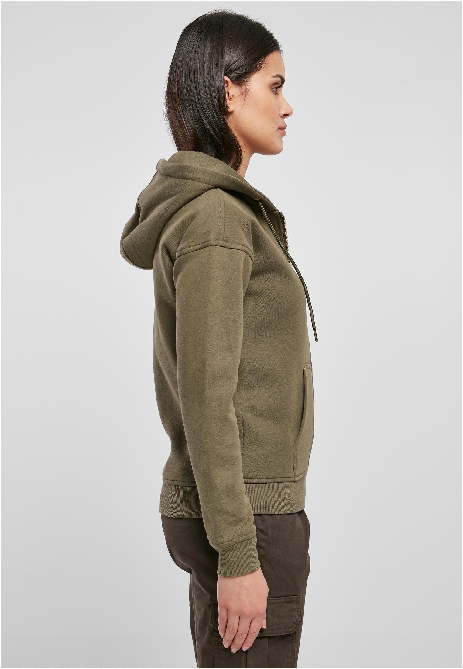 Damen Hoody Zip Classic olive (1-tlg) URBAN Ladies Sweatjacke CLASSICS