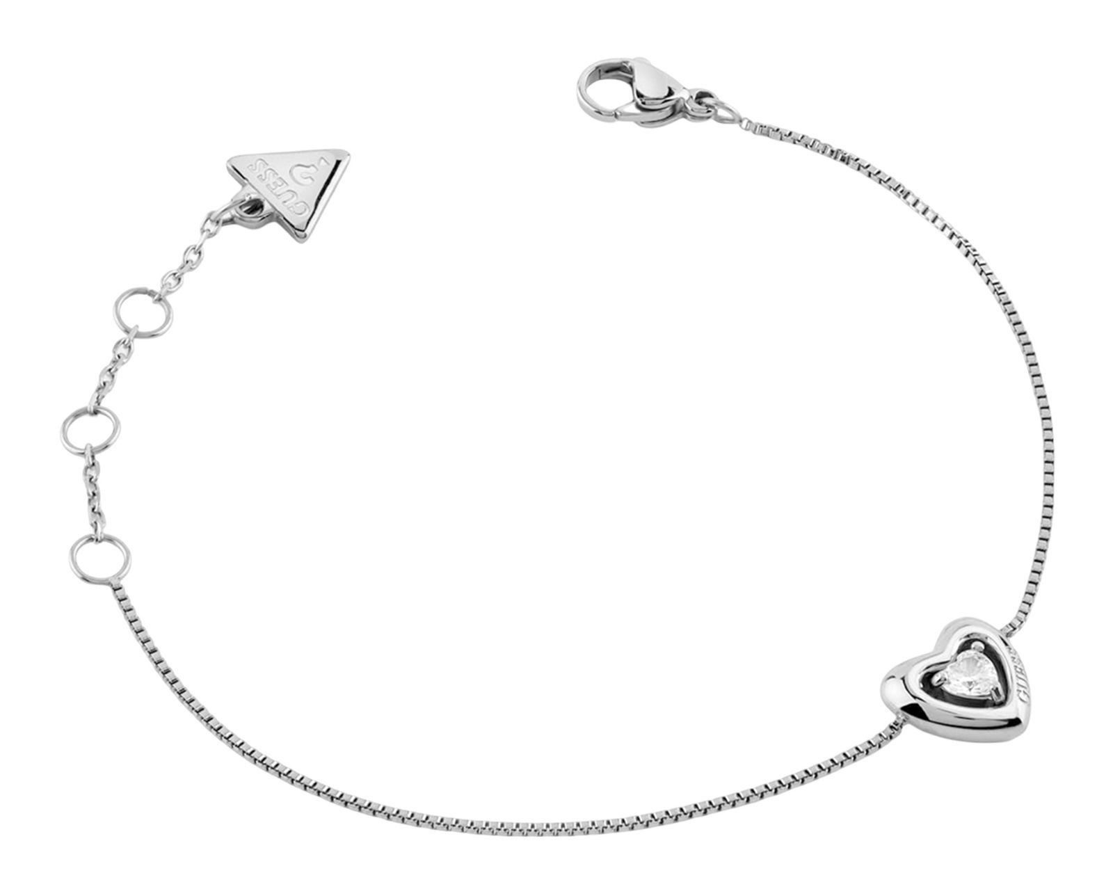 Guess Gliederarmband 10mm Crystal Heart Bracelet
