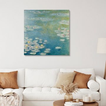 Posterlounge Holzbild Claude Monet, Gelbe Teichrosen bei Giverny, Wohnzimmer Landhausstil Malerei