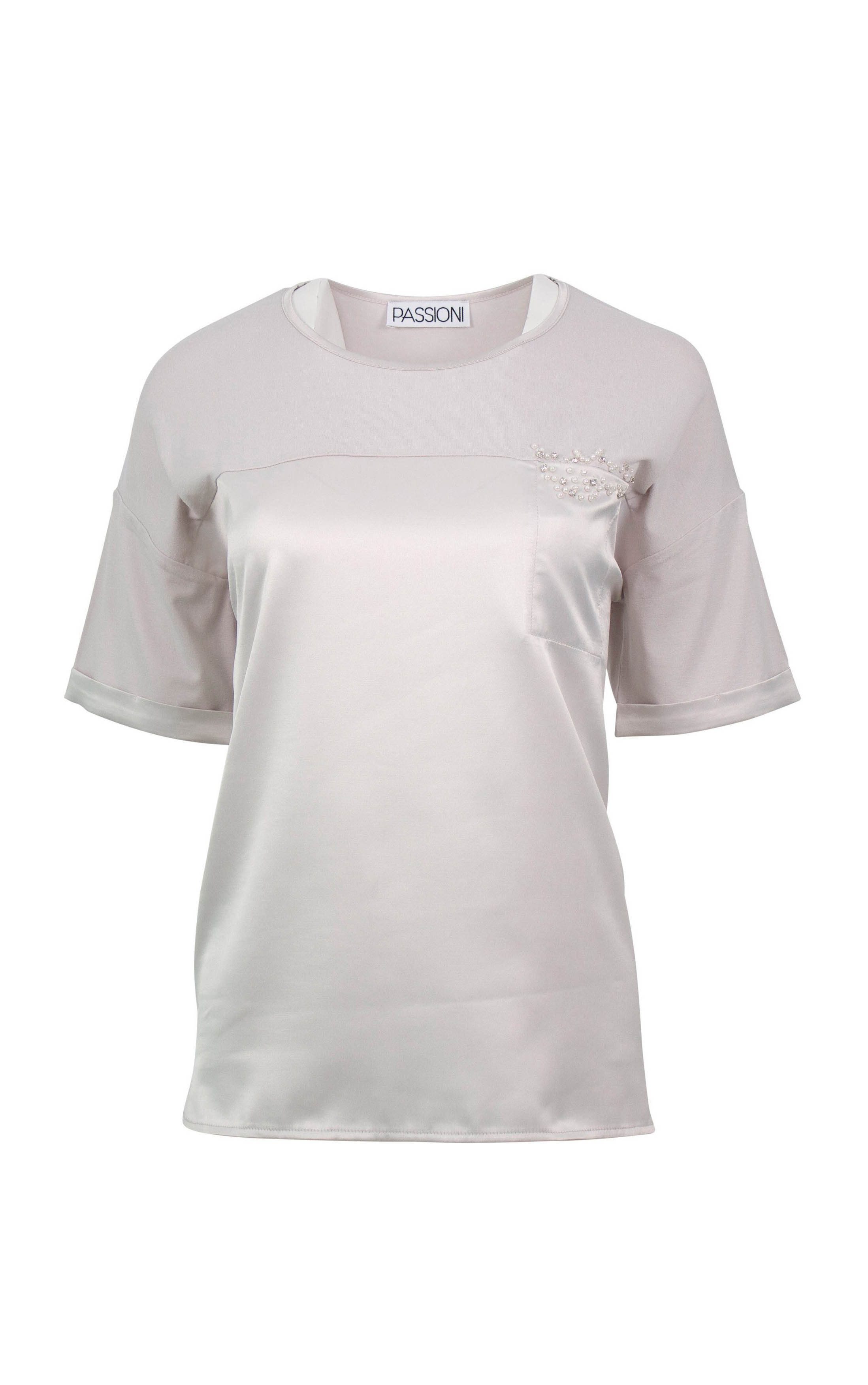 Passioni T-Shirt mit Perlen Applikation günstig online kaufen