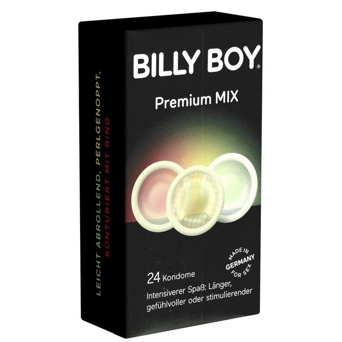 Billy Boy Kondome Premium MIX Packung mit 24 St. gemischte Kondome im gefühlvollen Kondomsortiment