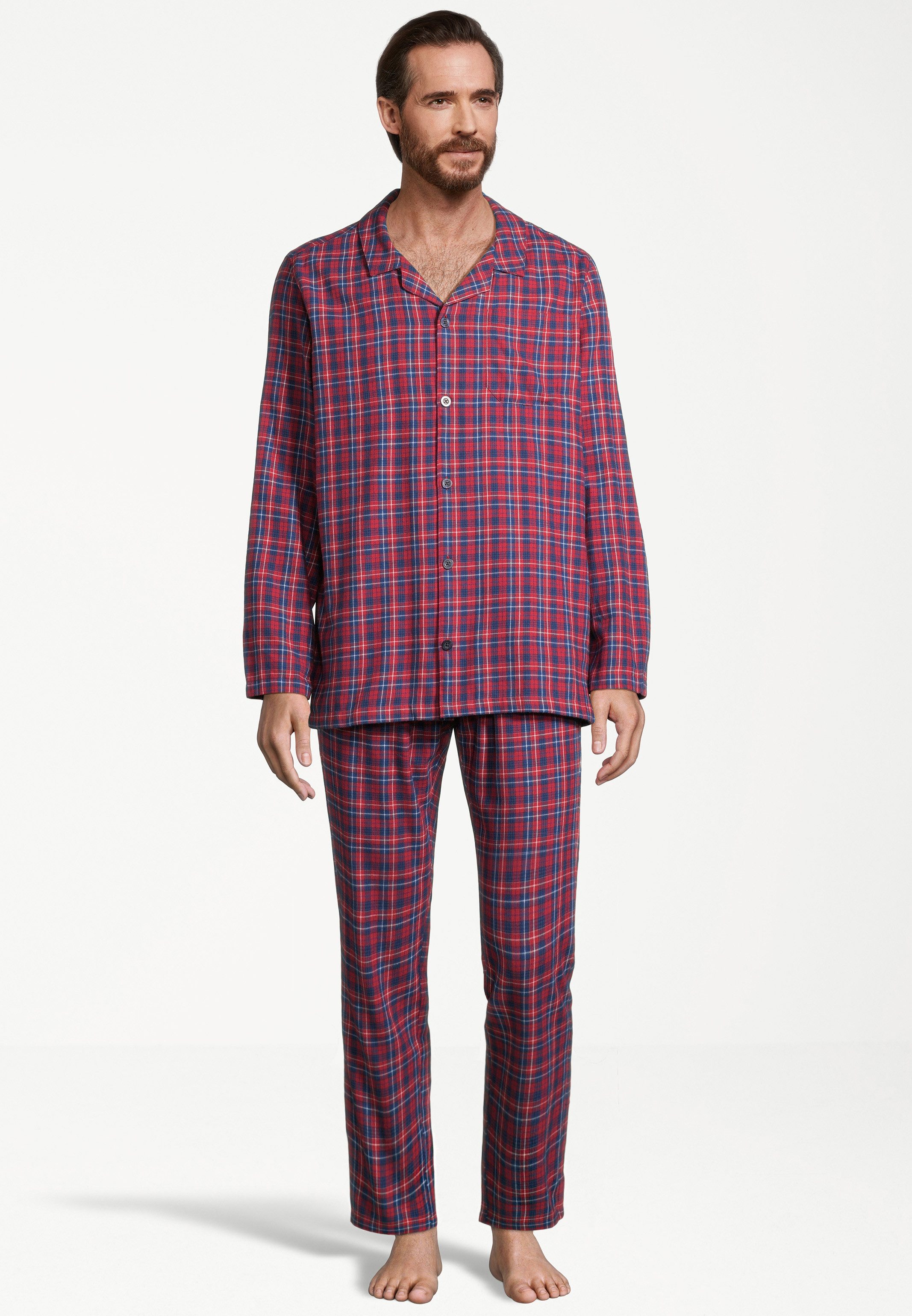seidensticker Pyjama Soft Flannel (Set, 2 tlg) Pyjama - Baumwolle - Atmungsaktiv - Wärmende Flanell Qualität