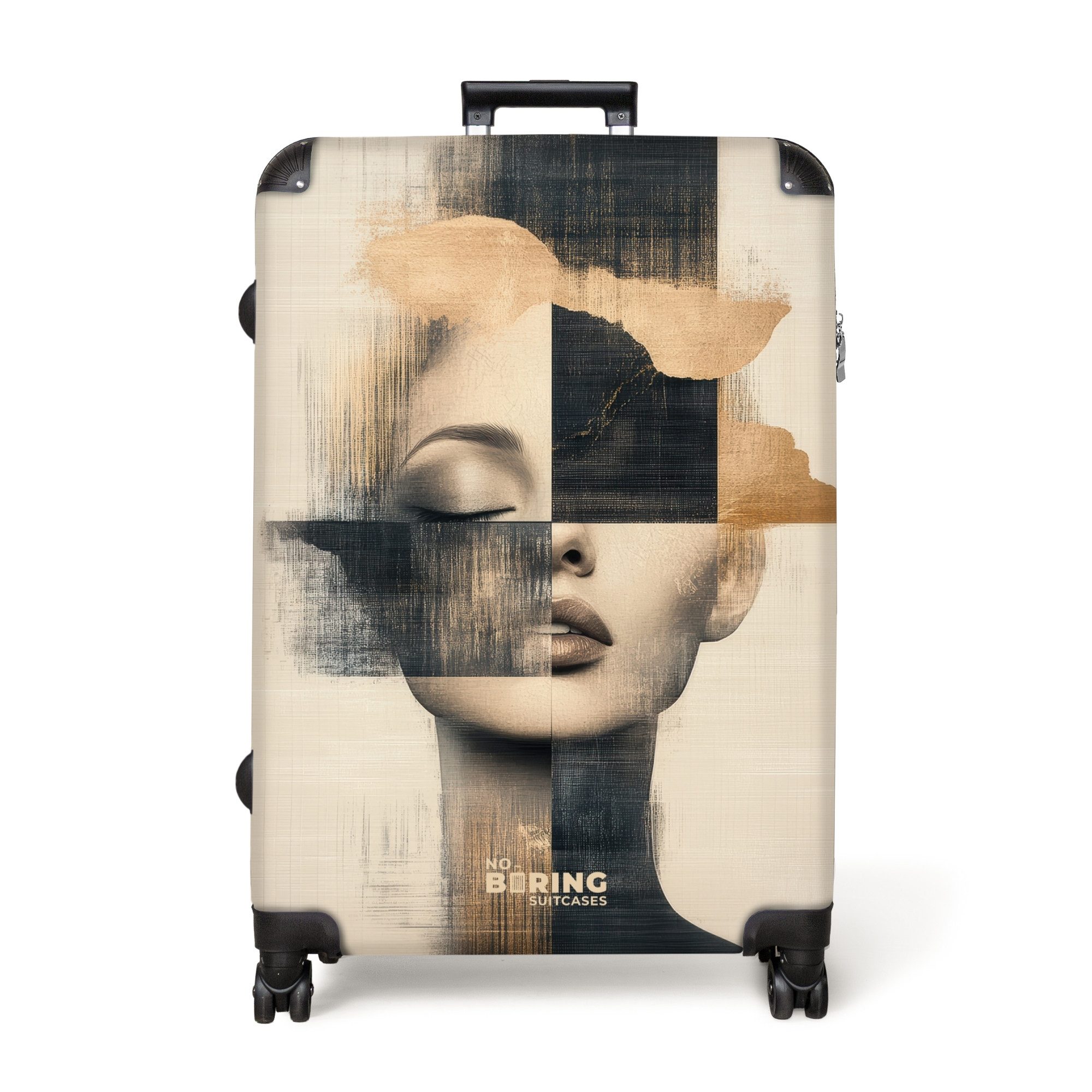 NoBoringSuitcases.com© Hartschalen-Trolley Weibliches Porträt in gebrochene günstig online kaufen
