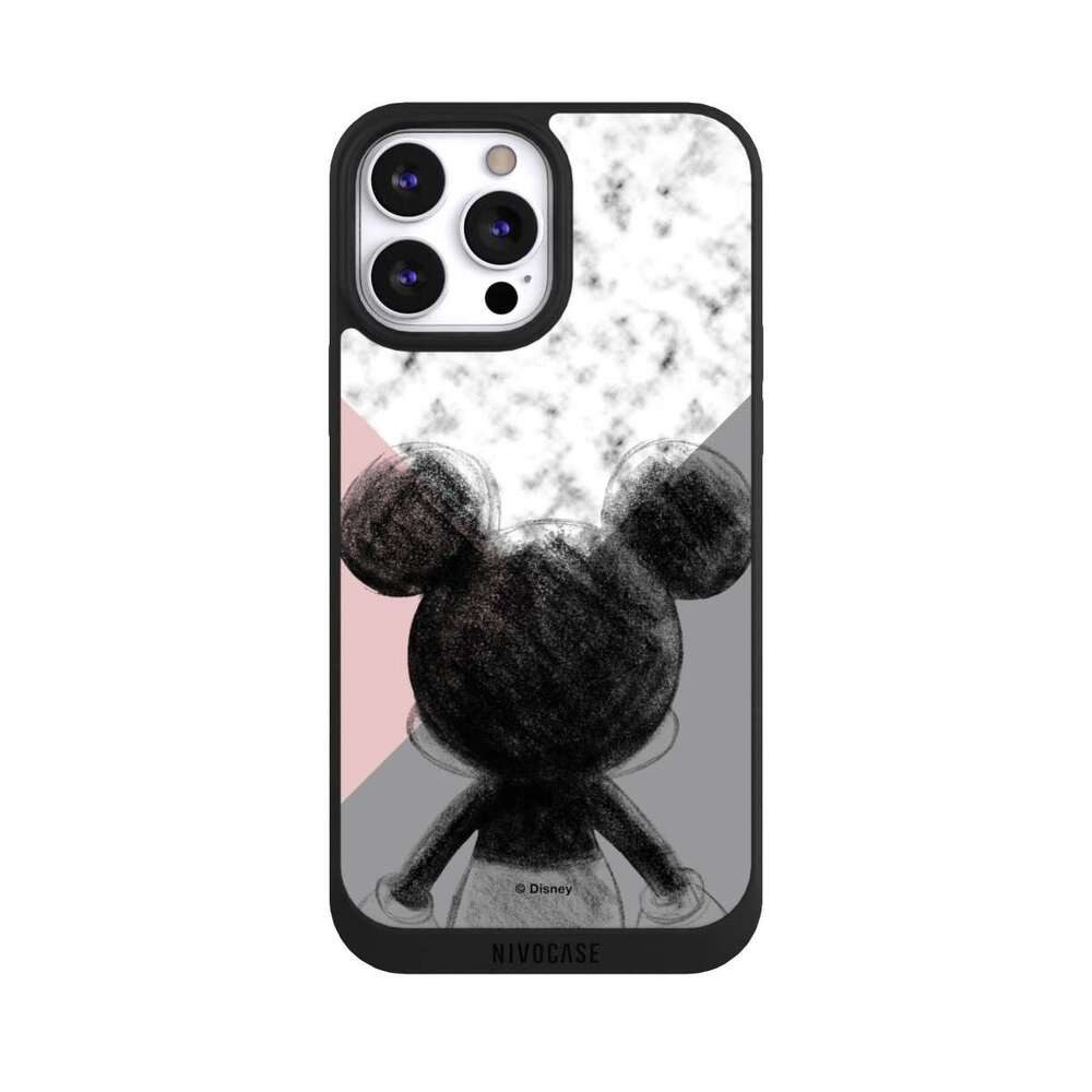 NIVOCASE Handyhülle Disney Marmor Mickey Mouse Mickey Mouse Scribble, Apple iPhone 13 Pro Max Handyhülle Hülle NIVOpure Case Schwarz