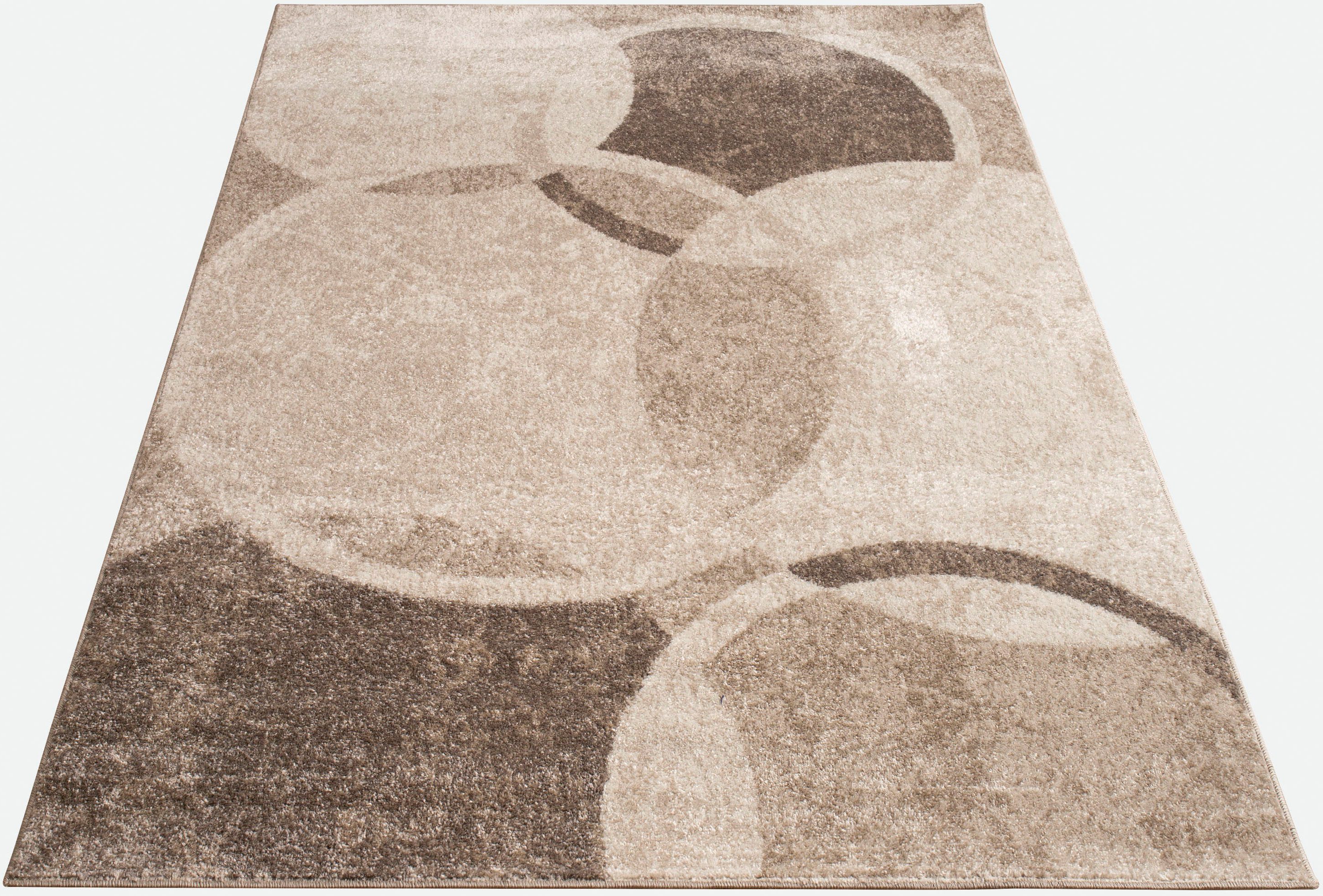 Teppich Sinai 055, Paco Home, rechteckig, Höhe: 13 mm, Kurzflor, modernes Design, Motiv Kreise