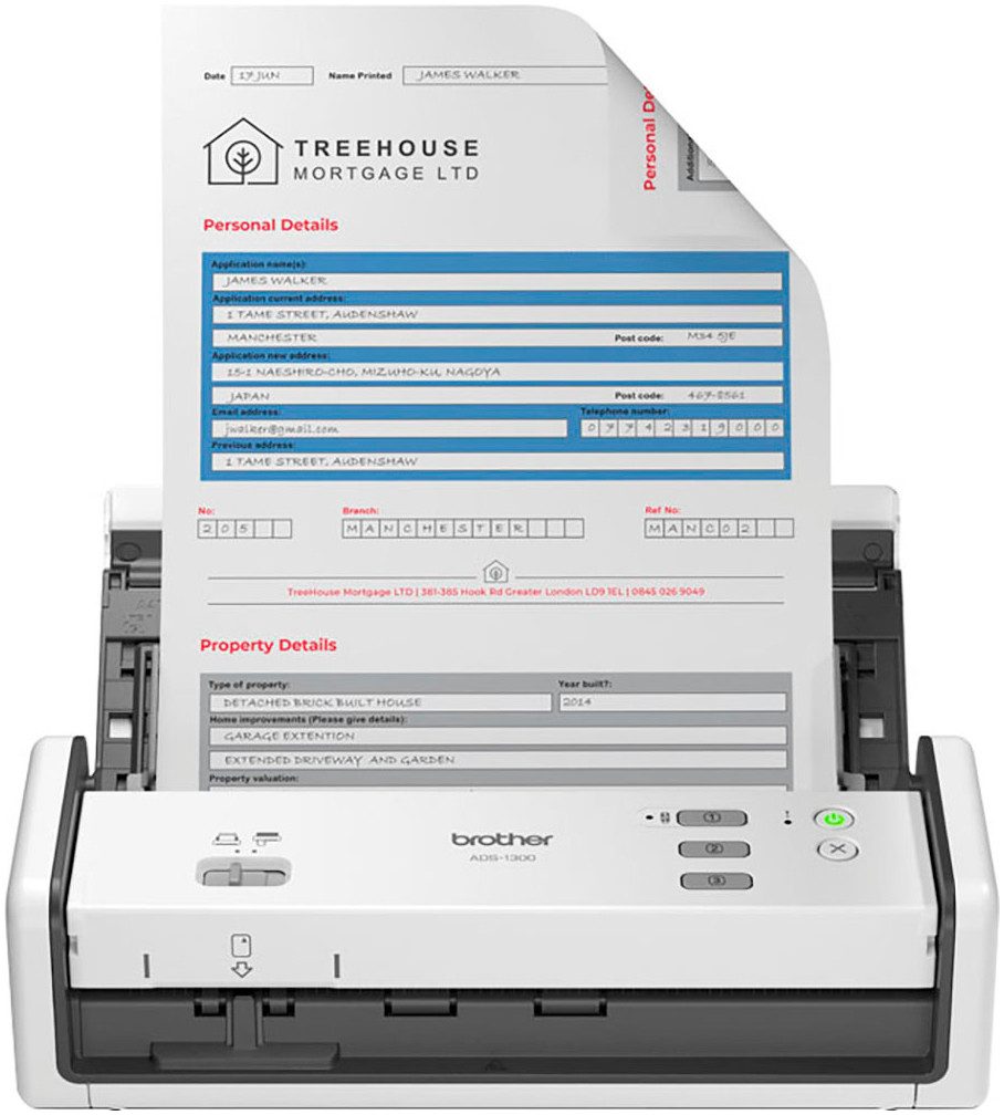 Brother ADS-1300 mobiler Scanner, (Wi-Fi Direct)