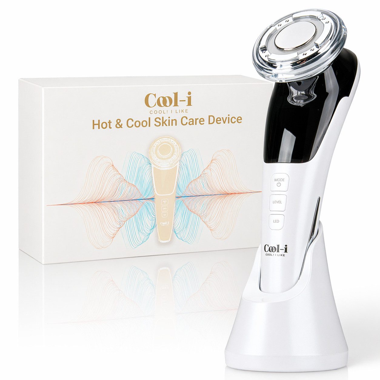 COOL-i ® Mikrodermabrasionsgerät 5-in-1 Beautygerät – Für ergänzende Gesichtspflege, LED, EMS, Wärme/Kälte & Massage – Tägliche Pflege für Ihre Haut