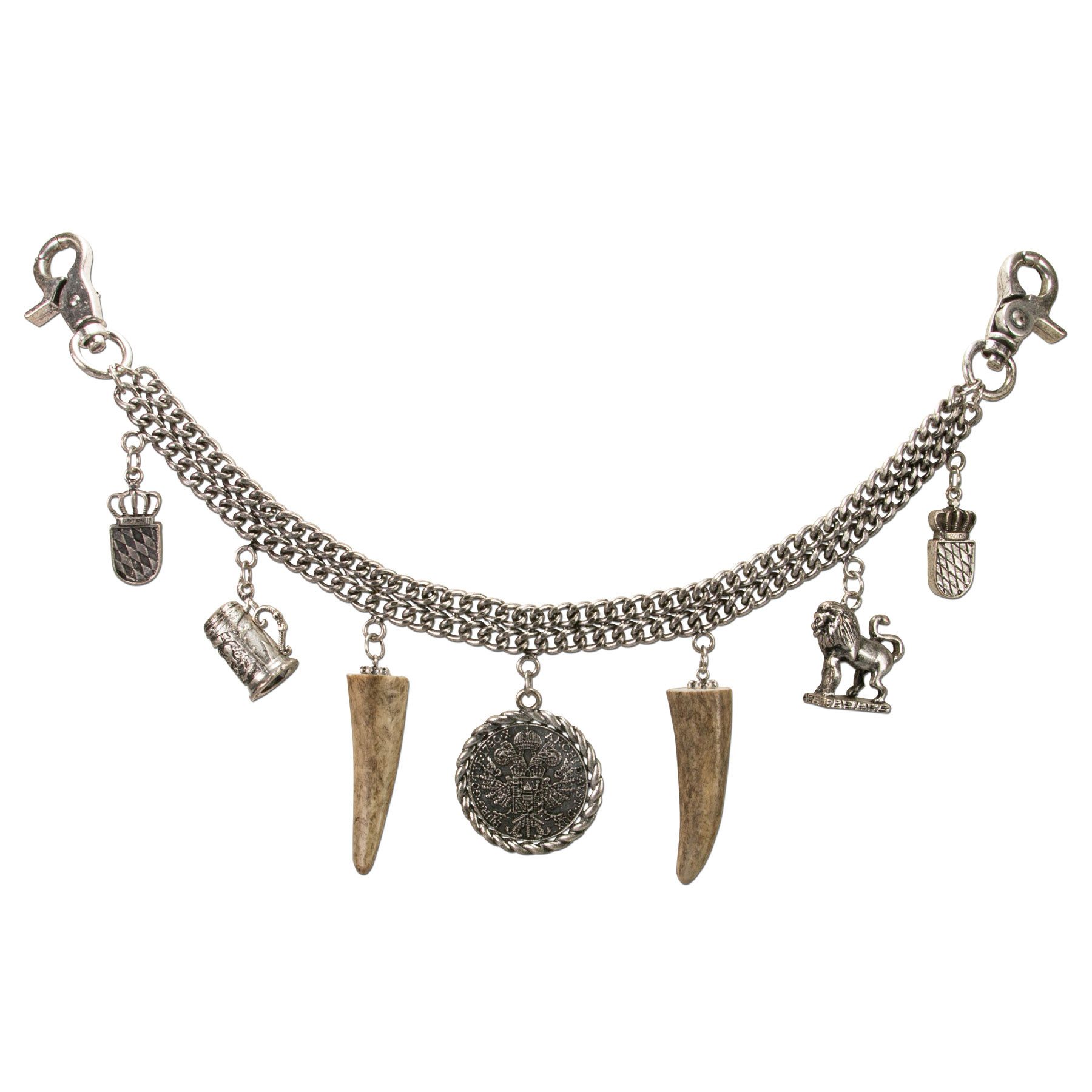 Kette mit Anhänger Trachten-Charivari Alois (antik-silber-farben)