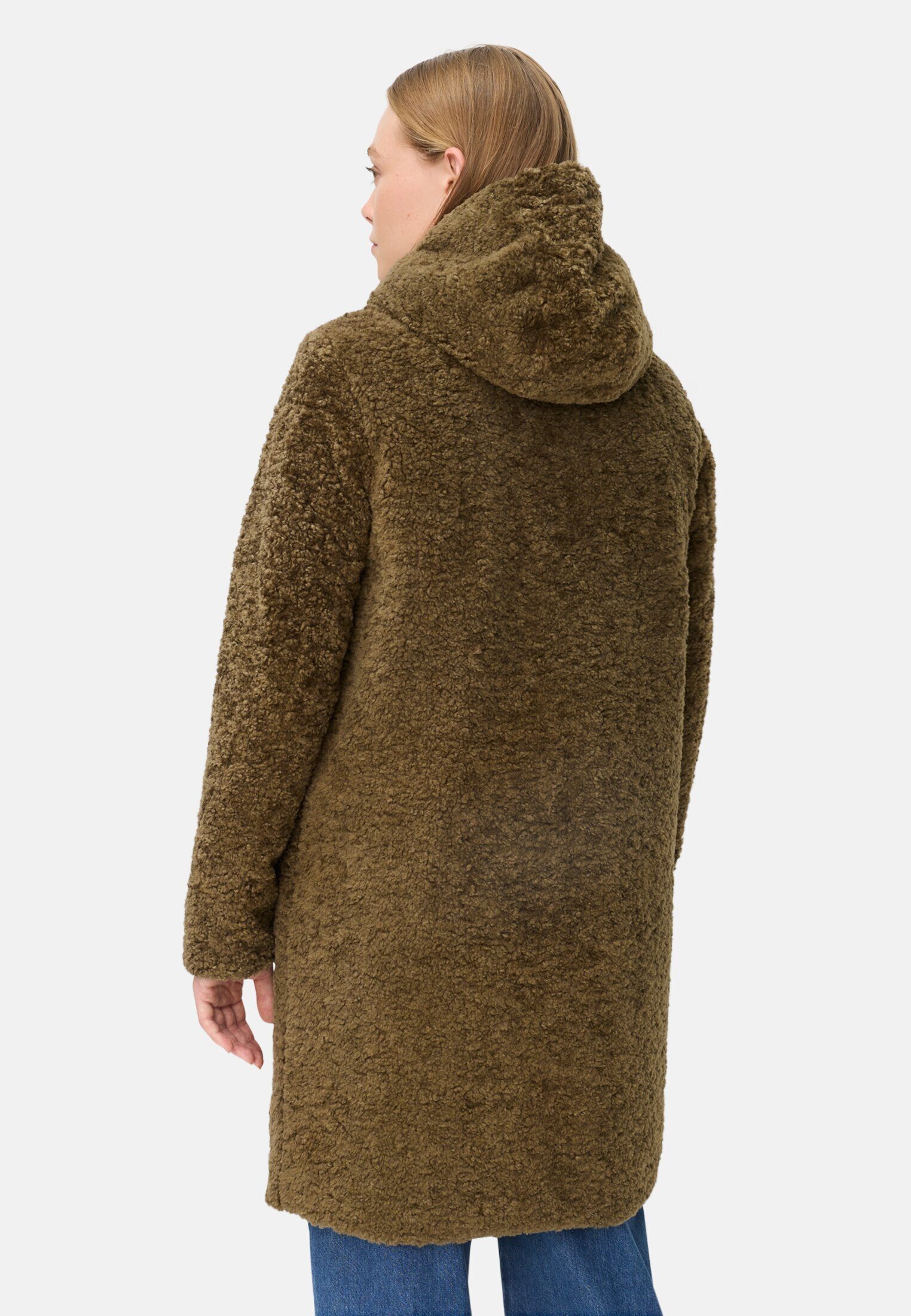 camel active Langmantel Teddy Mantel mit Kapuze Langarm Kapuze günstig online kaufen