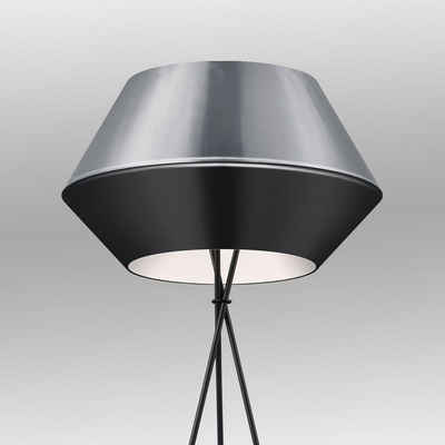 s.luce Stehlampe Individuelle Stehleuchte SkaDa Ø 50cm Schwarz/Aluminium, Warmweiß
