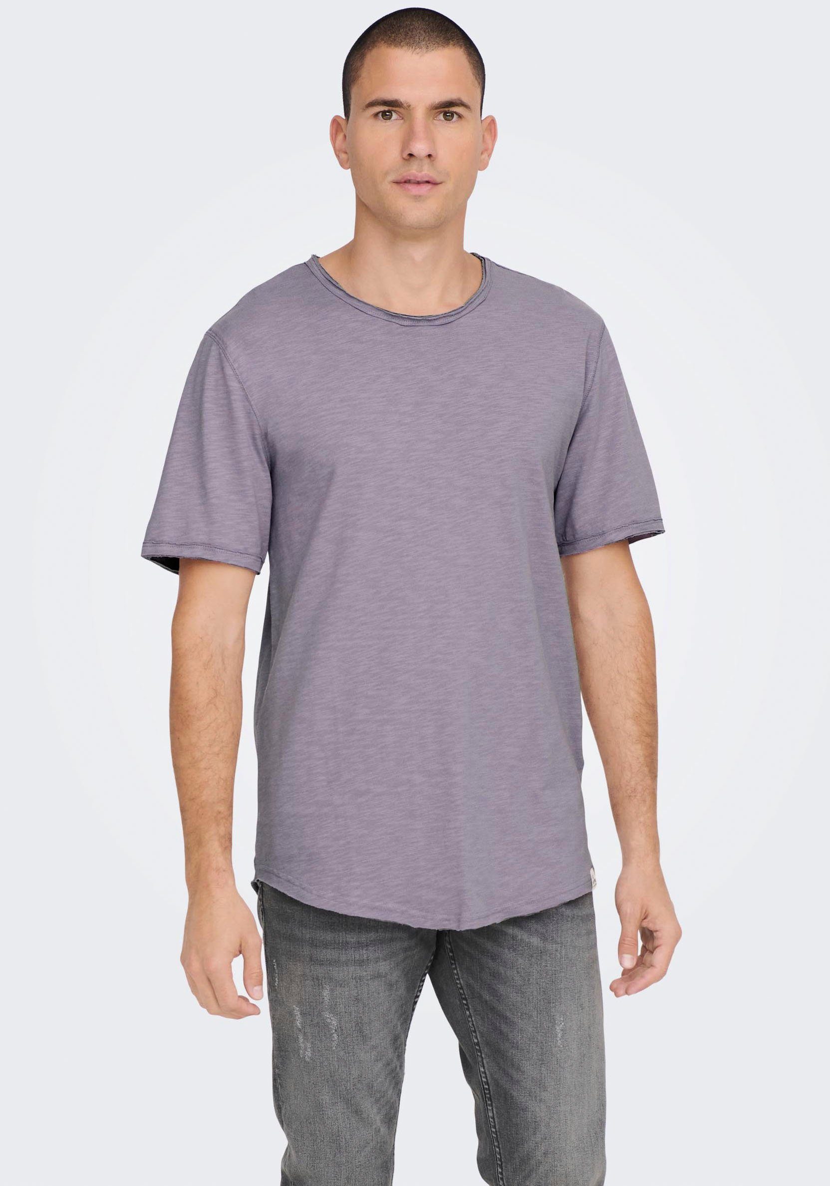 ONLY & SONS T-Shirt BENNE LONGY SS TEE Purple Ash