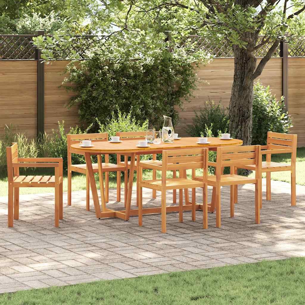 vidaXL Gartenlounge-Set 7-teiliges Garten-Ess-Set aus Massivholz, (1-tlg)