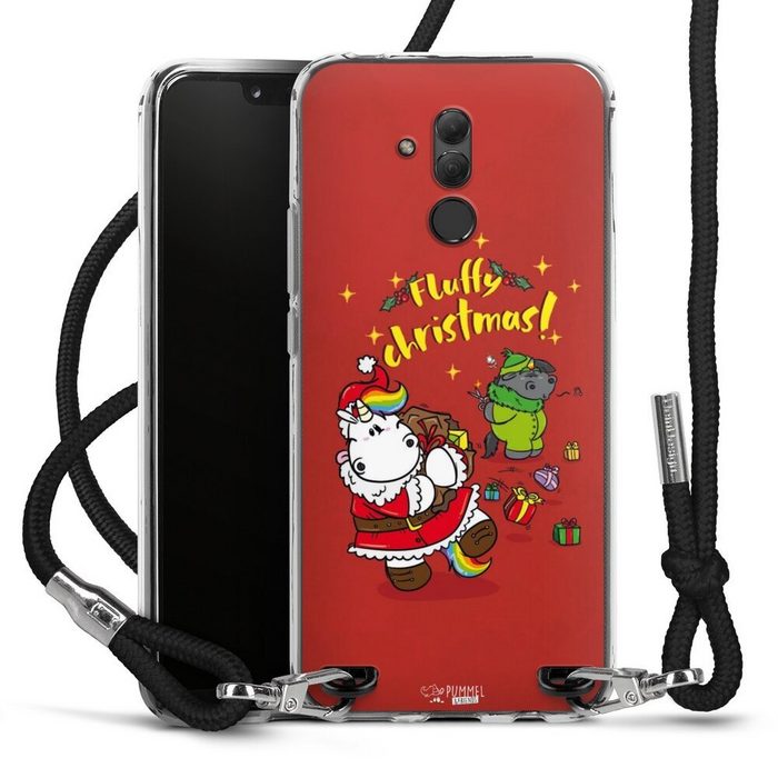 DeinDesign Handyhülle Pummeleinhorn Fluffy Christmas Red Huawei Mate 20 Lite Handykette Hülle mit Band Case zum Umhängen