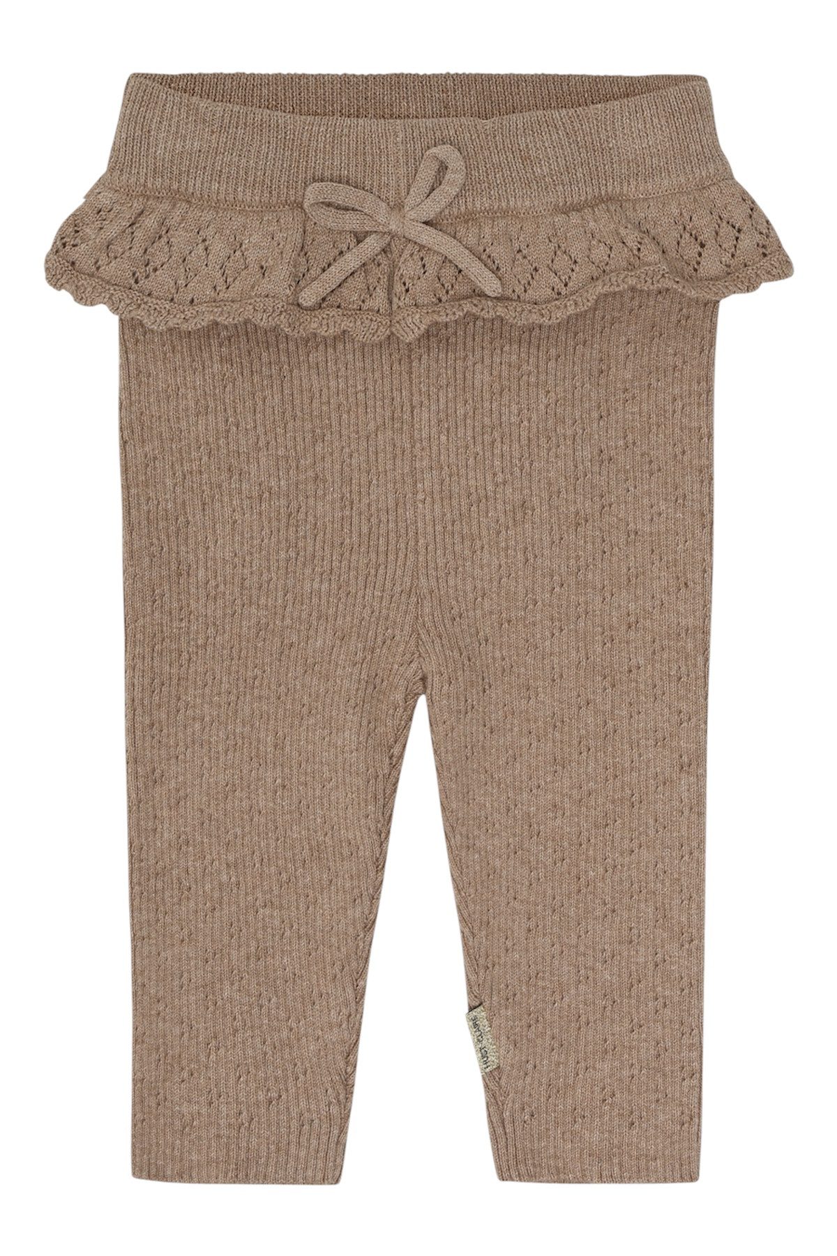 Hust & Claire Leggings HCLisa Knit Rib (1-tlg) HCLisa Knit Rib Strickleggings mit Rüschenbund – Bisquit