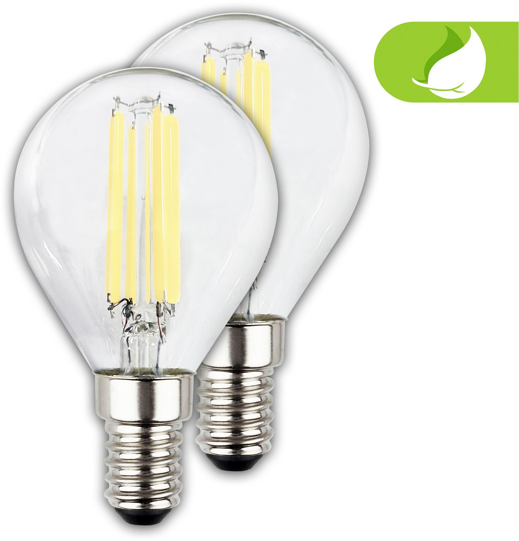 Briloner Leuchten LED-Leuchtmittel Ultraefizientes Leuchtmittel EEK A, E14 Tropfen, 2er Set, E14, Warmweiß, 4W, 840 Lumen, 3000K