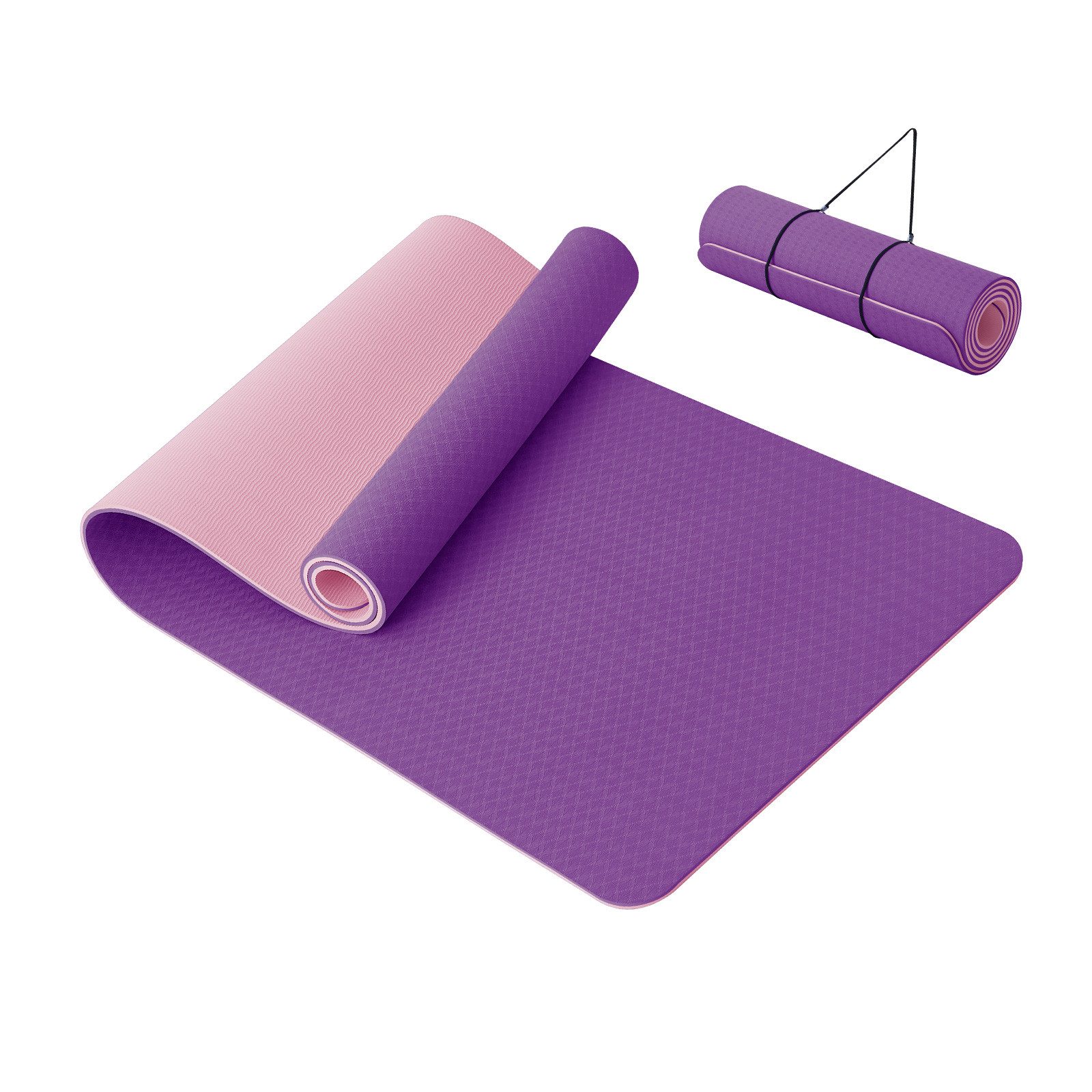 Yogamatte 6er-Set Gymnastikmatten mit Tragegurt – 10 mm dick, 183x61 cm