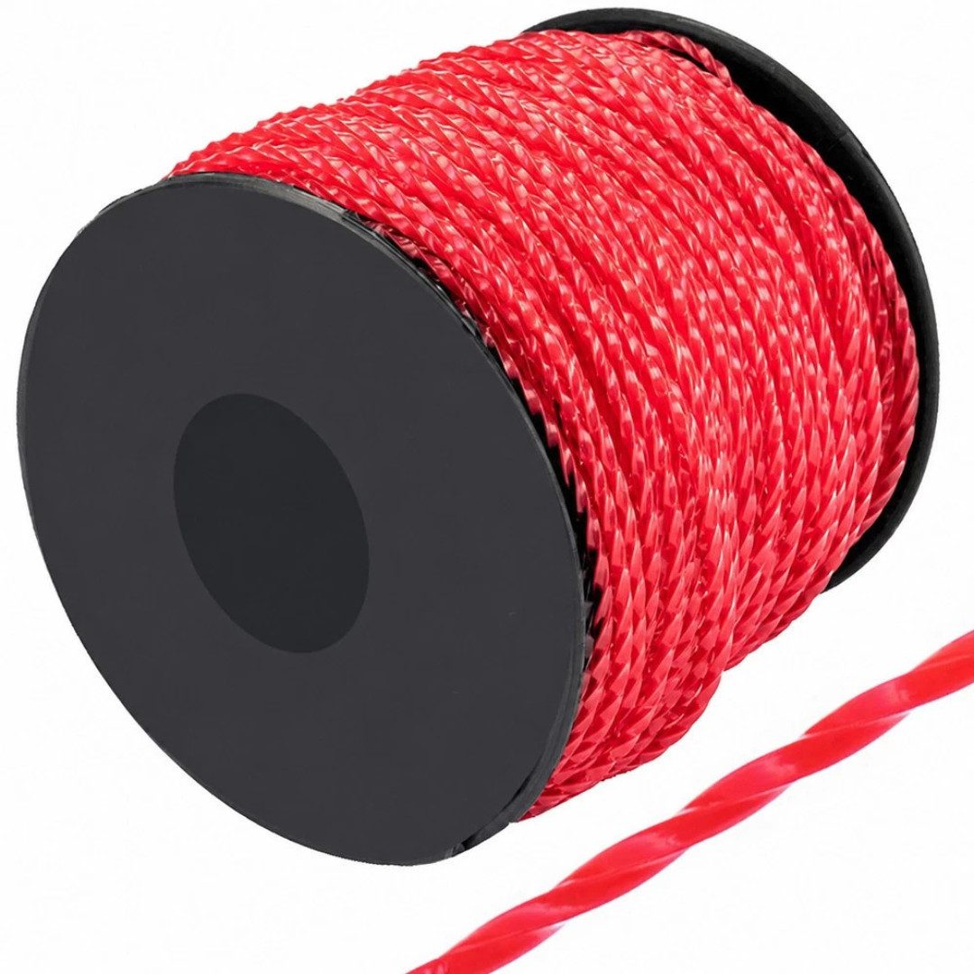 VERK GROUP Trimmerfaden 100 m Mähfaden 2,4 mm Nylon Trimmerfaden quadratisch für Motorsense, (100 m Trimmerfaden mit quadratischem Profil), 2,4 mm Quadratprofil, 100 m Länge